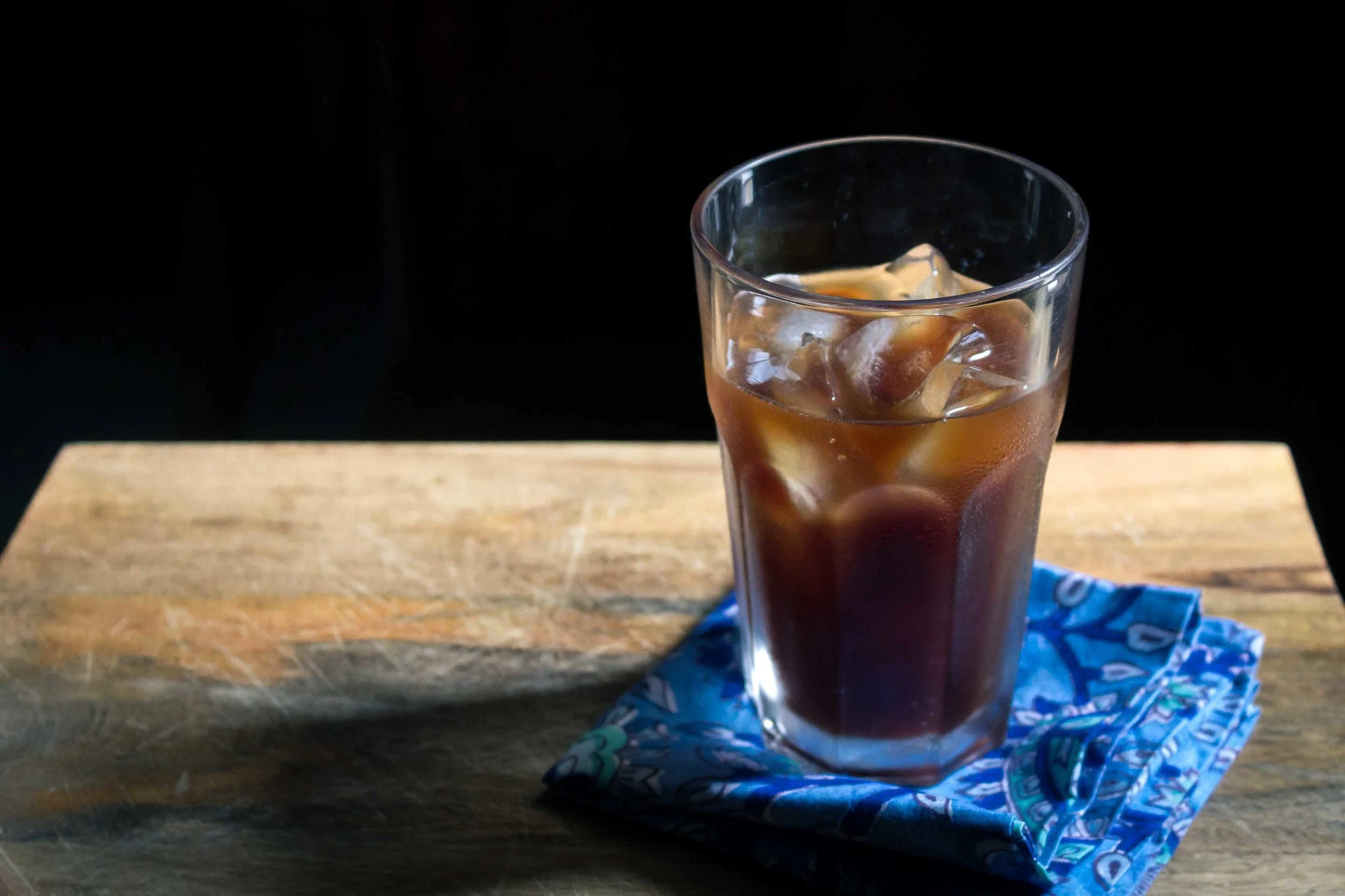 A simple glass of cold brew coffee