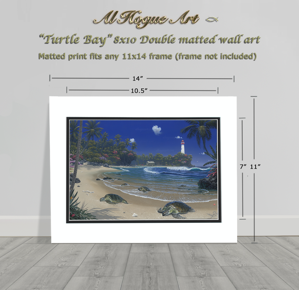 Turtle Bay 8x10 wall art print in 11x14 mat PNG.png