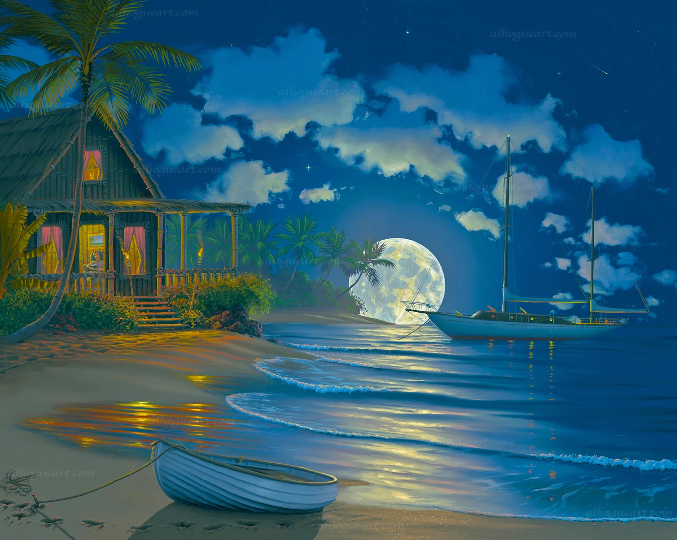 "South Sea Paradise" LSN 24X28.75 lithograph 1500 SN 24X30 giclee 140 AC 30X37.5 giclee 120 MC 36X45 giclee 75 Total 1,835
