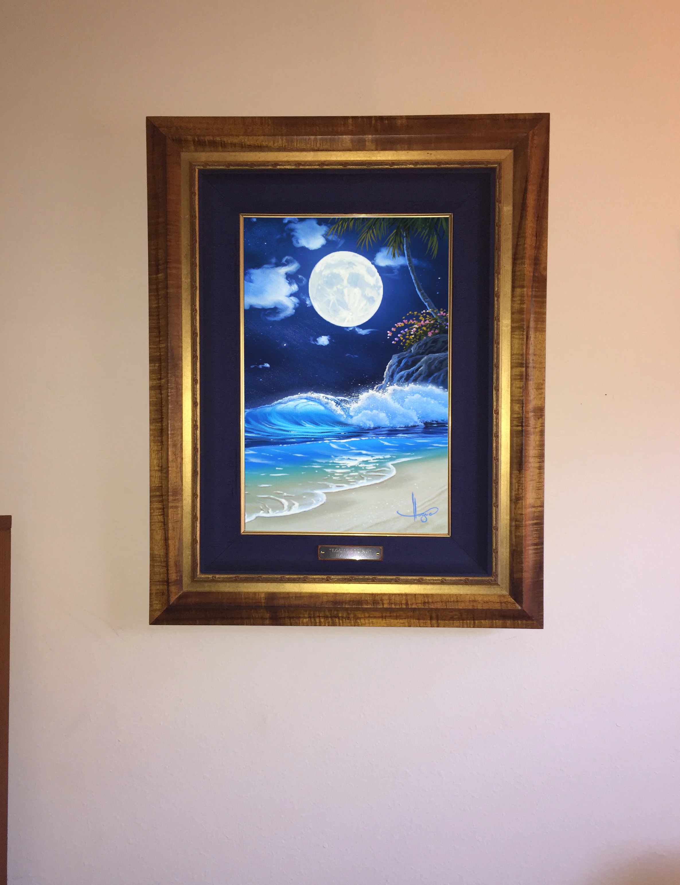 Here is our new addition to our family “Glowing Surf” your paintings are so relaxing to look at. Thank you, Dan