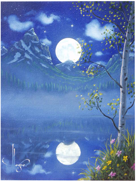 “Spring Moonrise” 8x10 oil in privet collection