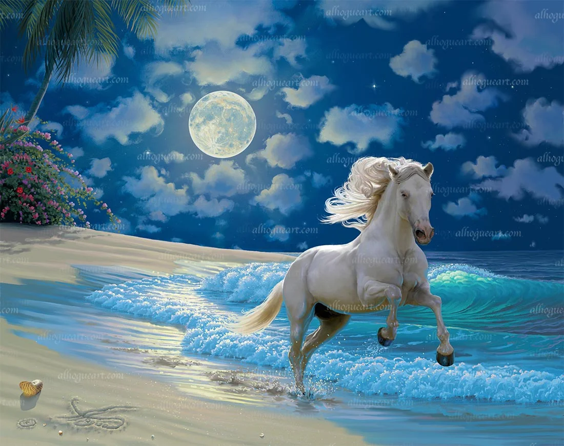 ジョン アルホーグ　JOHN.AL.HOGUE、作品名.MOONLIT、 Al Hogue Art- Modern Master of Light, Oil paintings, fine art