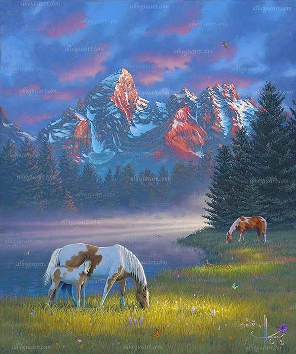 "Green Pastures" Available on limited edition Giclee on canvas and original oil painting