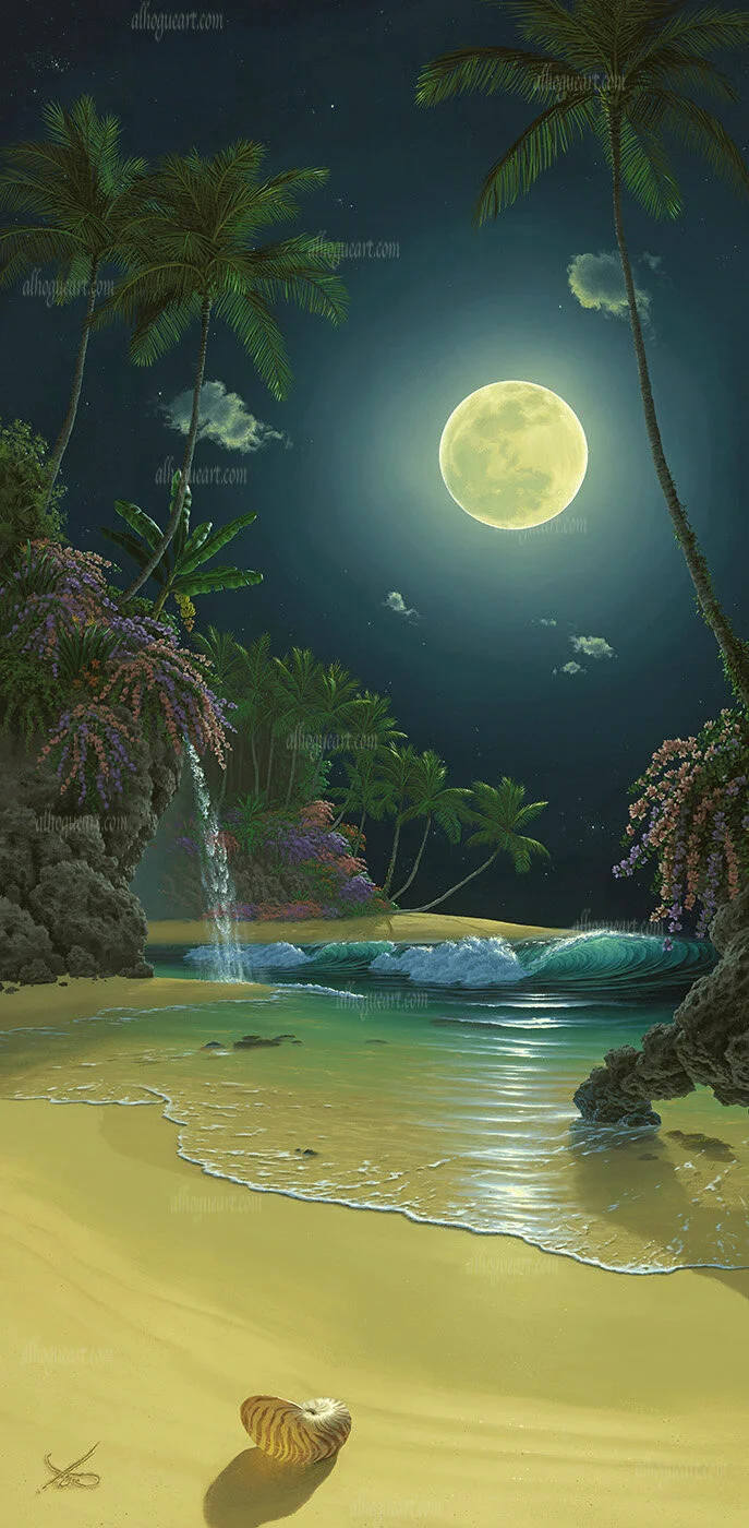 “Nautilus Moon” New Color Proof Giclee on canvas 20x40 unframed, signed & numbered, ready to ship