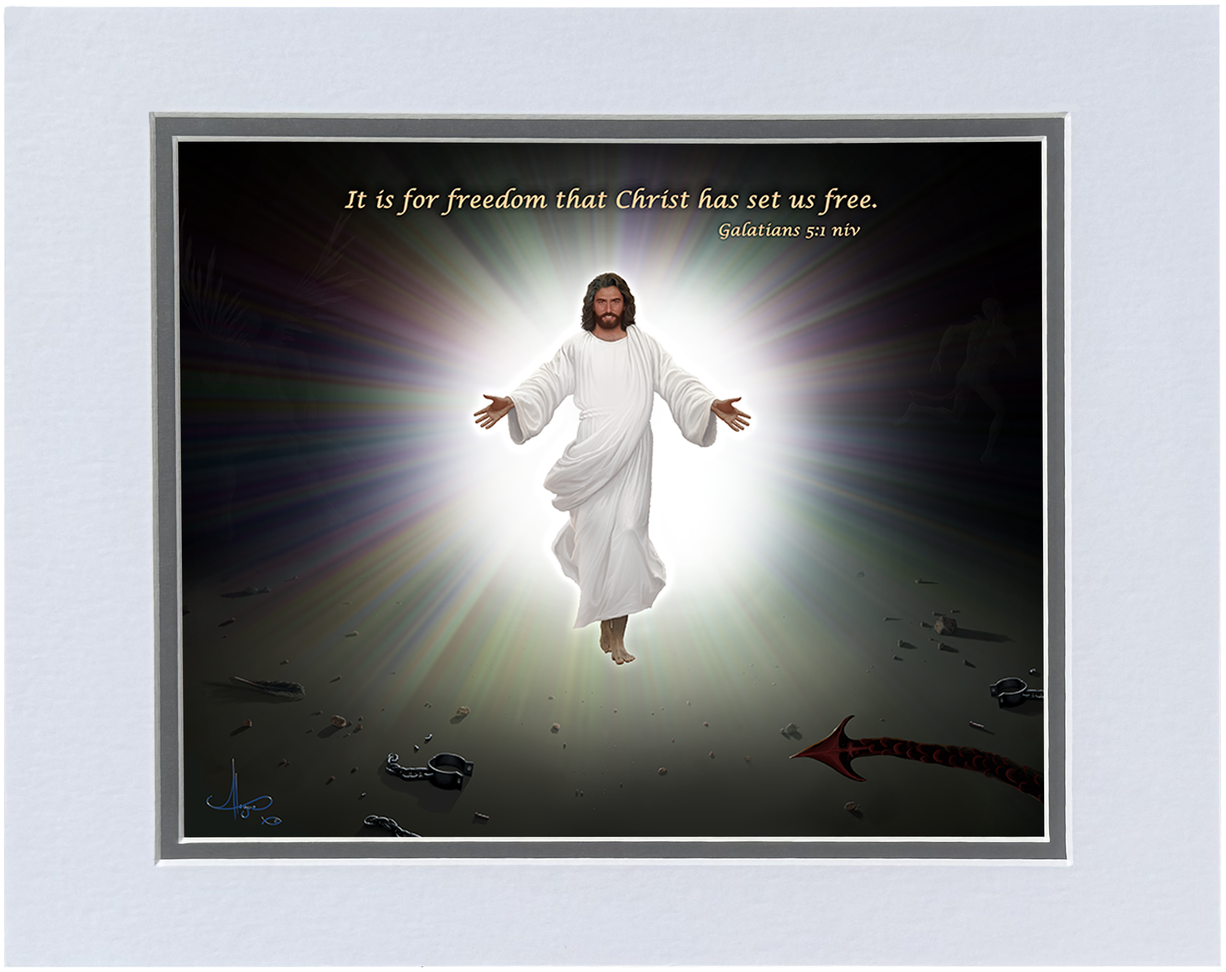 Chain Breaker 8x10 scripture print in 11x14 mat PNG.png
