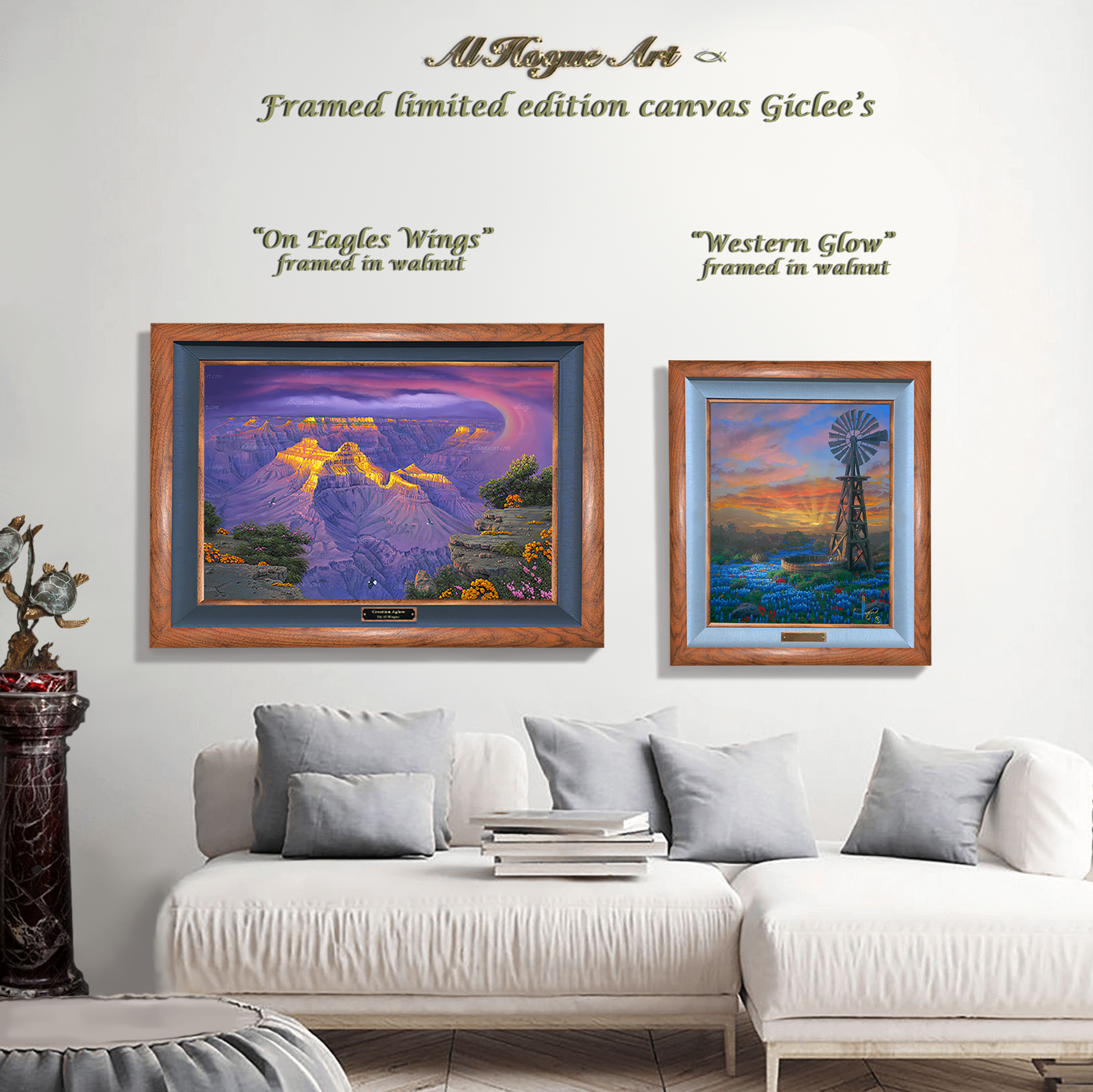 B On Eagles Wings - Western Glow limited edition print lg horiz. lifestyle.png