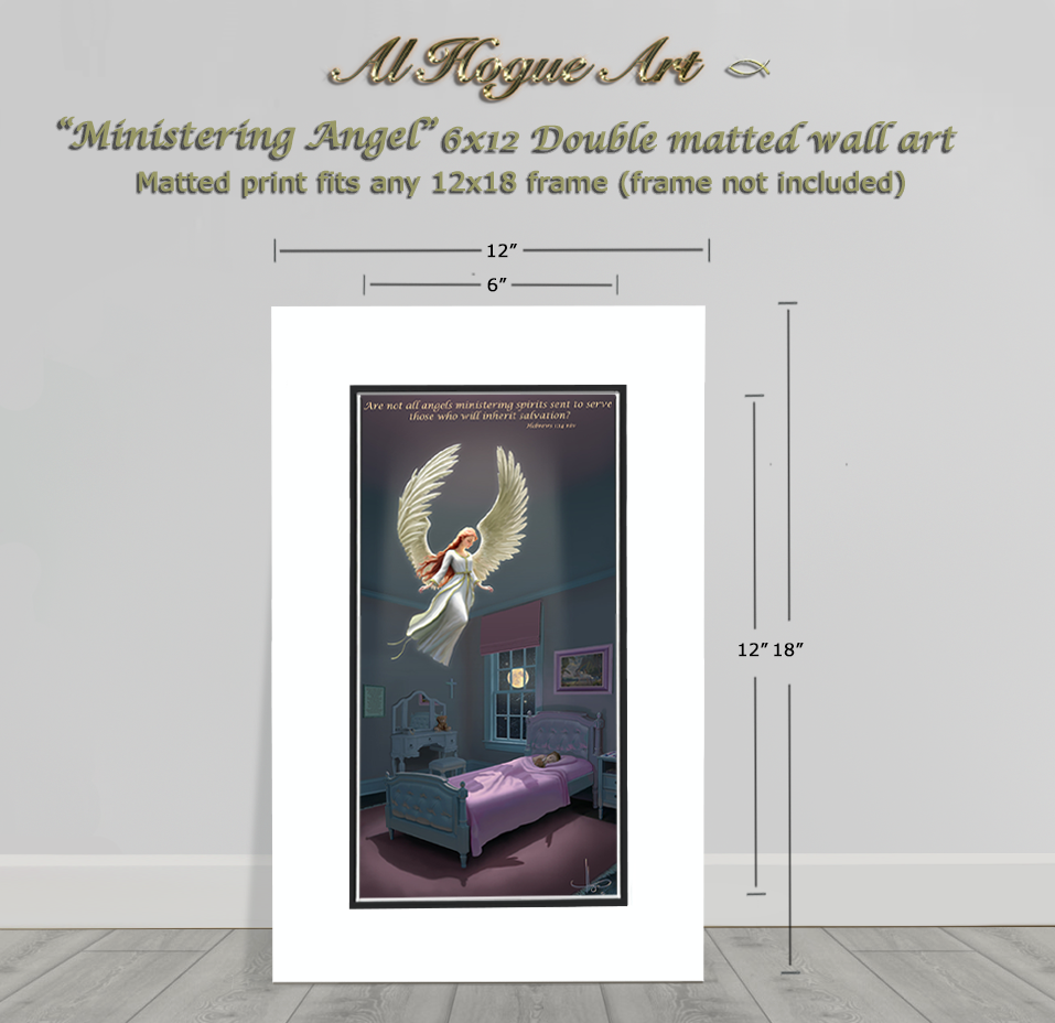 Ministering Angel matted 6x12 scripture print to fit 11x18 frame lifestyle.png