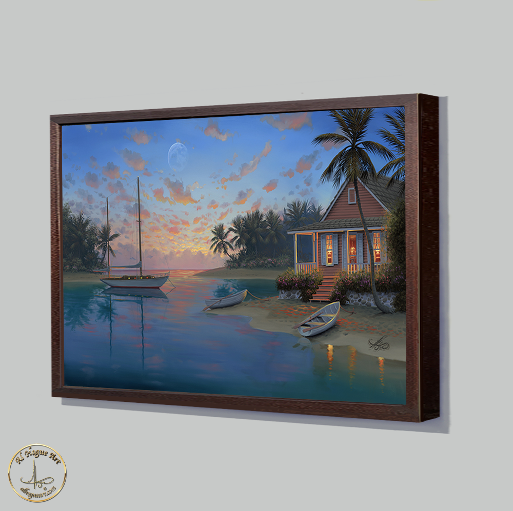 Serenity Cove CL open edition print+walnut+frame.png