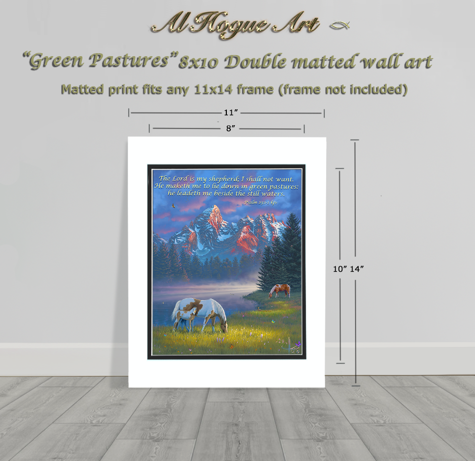 Green Pastures matted 8x10 scripture print to fit 11x14 frame lifestyle.png