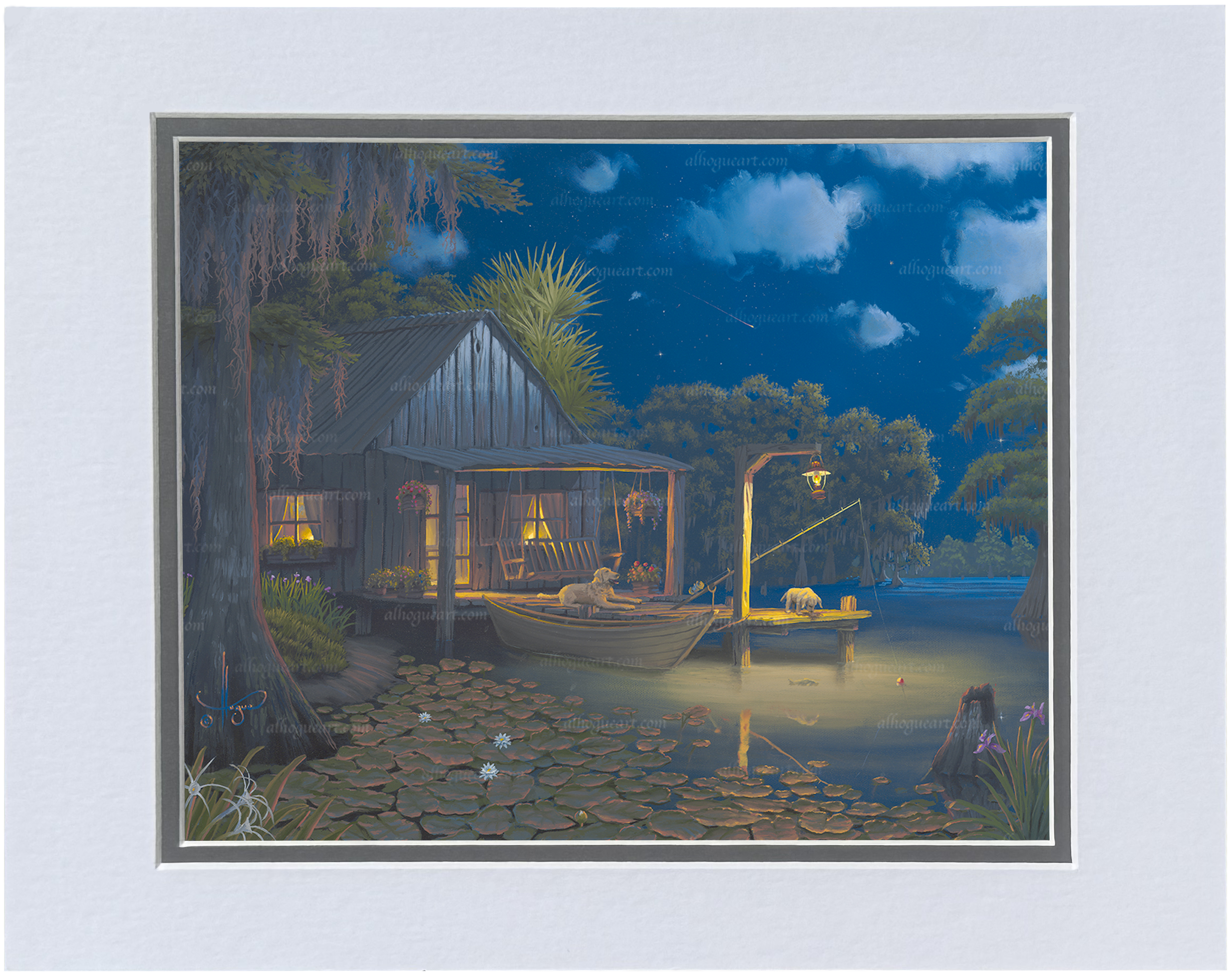 Bayou Moon 8x10 wall art print in 11x14 mat PNG.png
