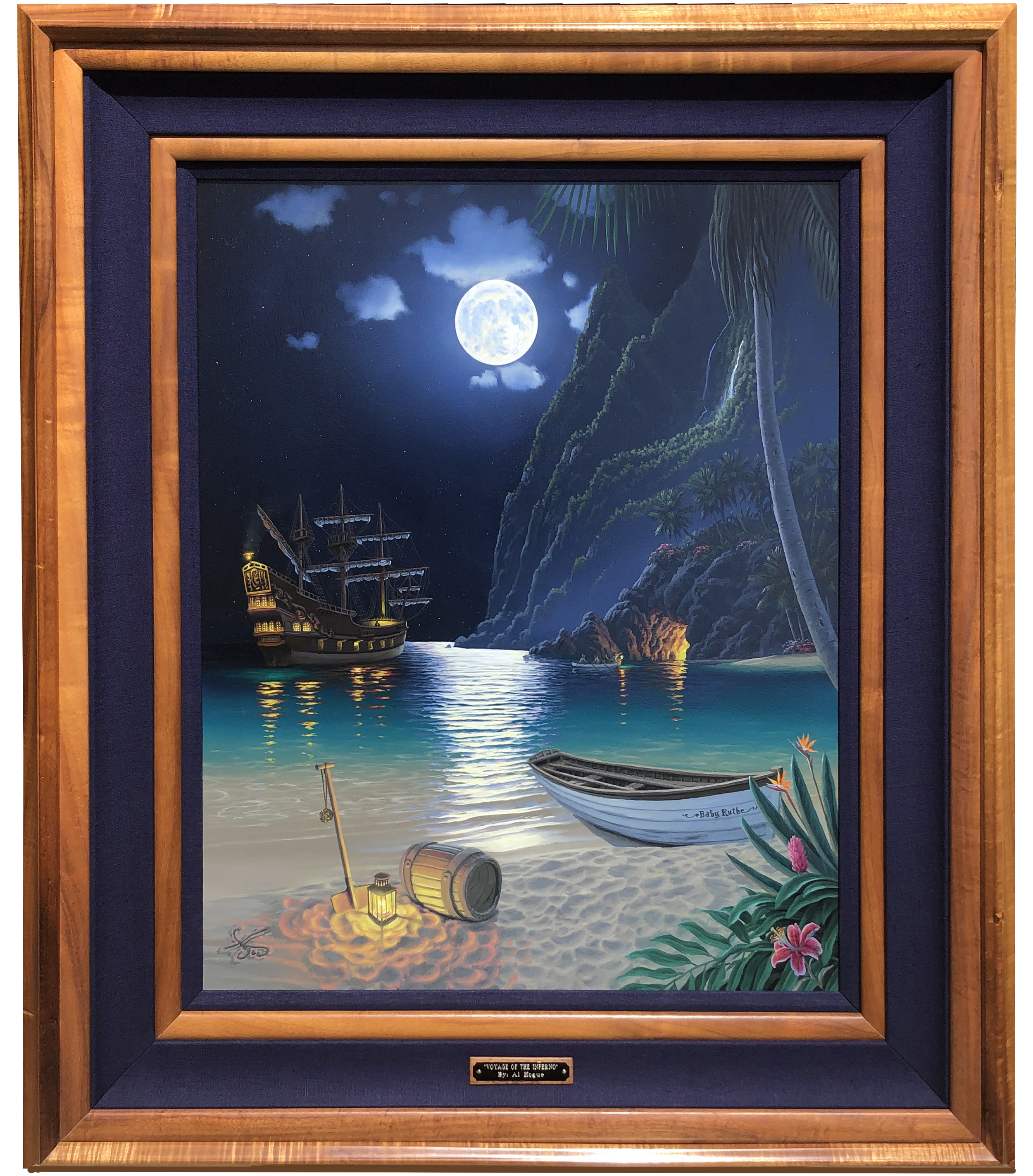 ジョン アルホーグ 、作品名.MOONLIT、 al 絵画 hogue）版画 Al Yahoo 
