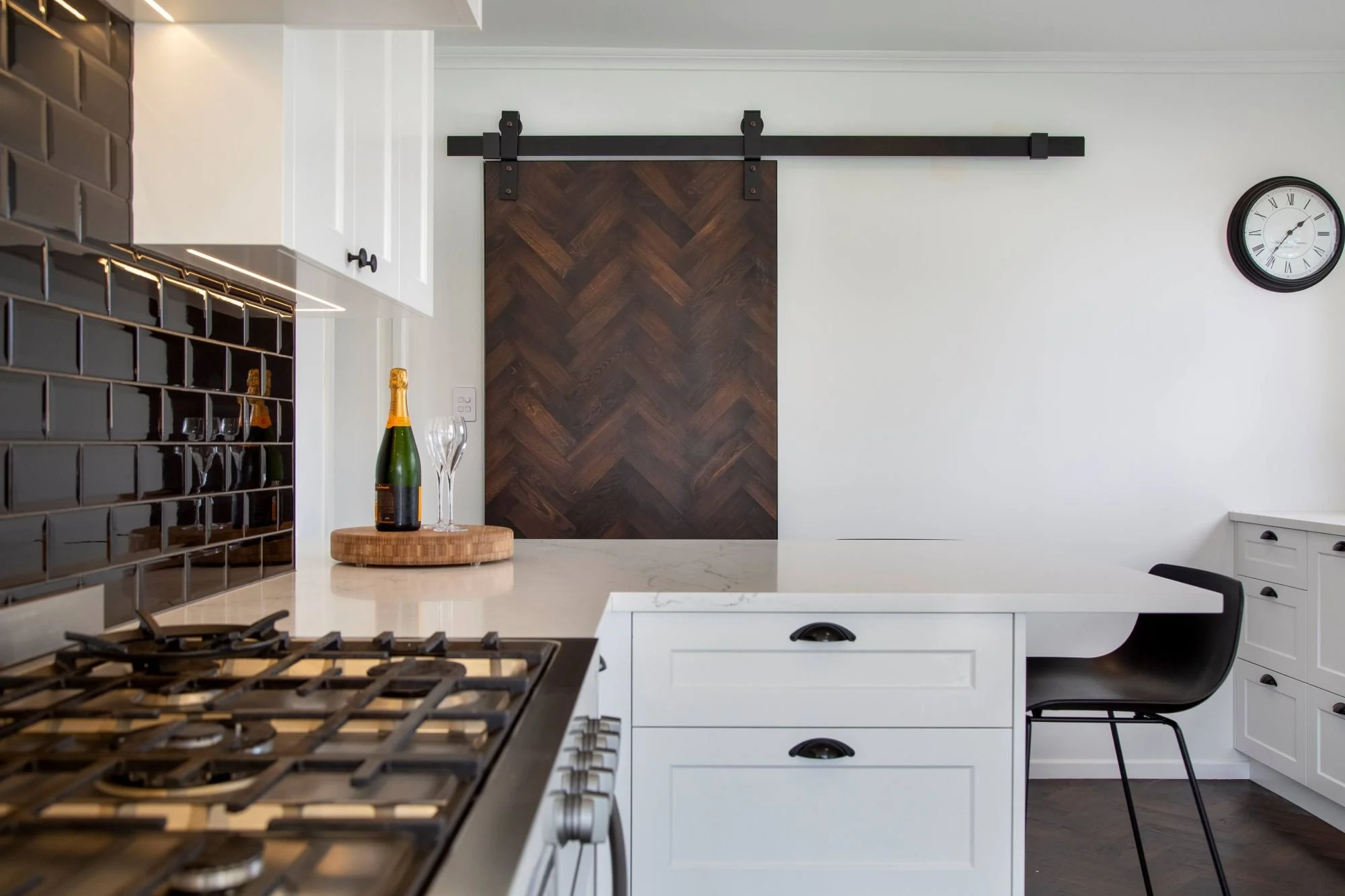 Fumed Oak Barn Door shaker style kitchen.jpg