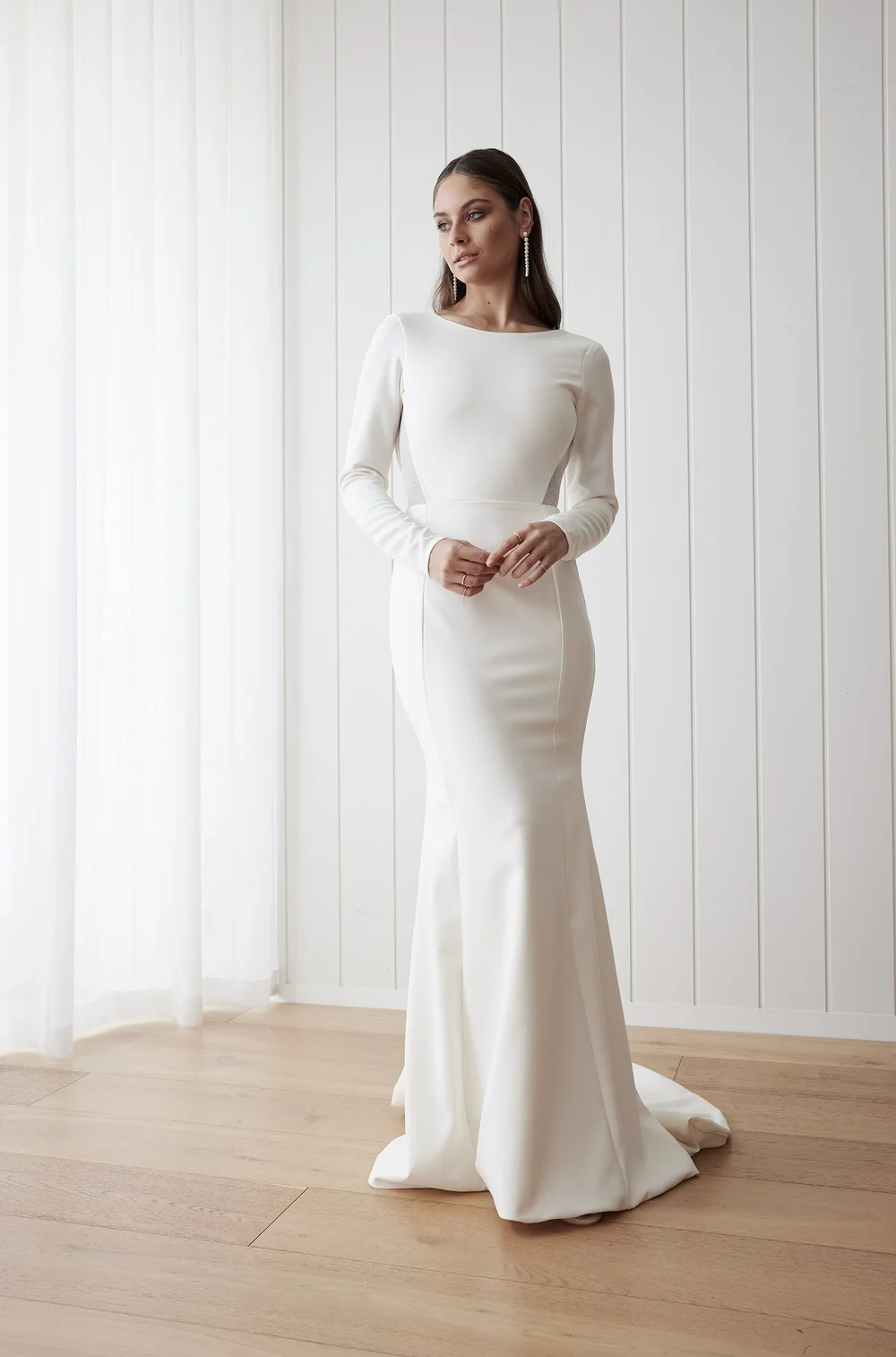 laura scott evening dresses Long Reception Off White Evening Dress – The Dress Outlet