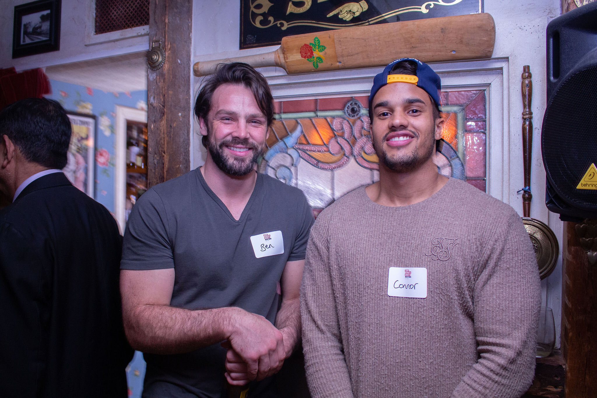  Ben Foden and Connor Wallace Sims of Rugby United New York at Pancake Day 