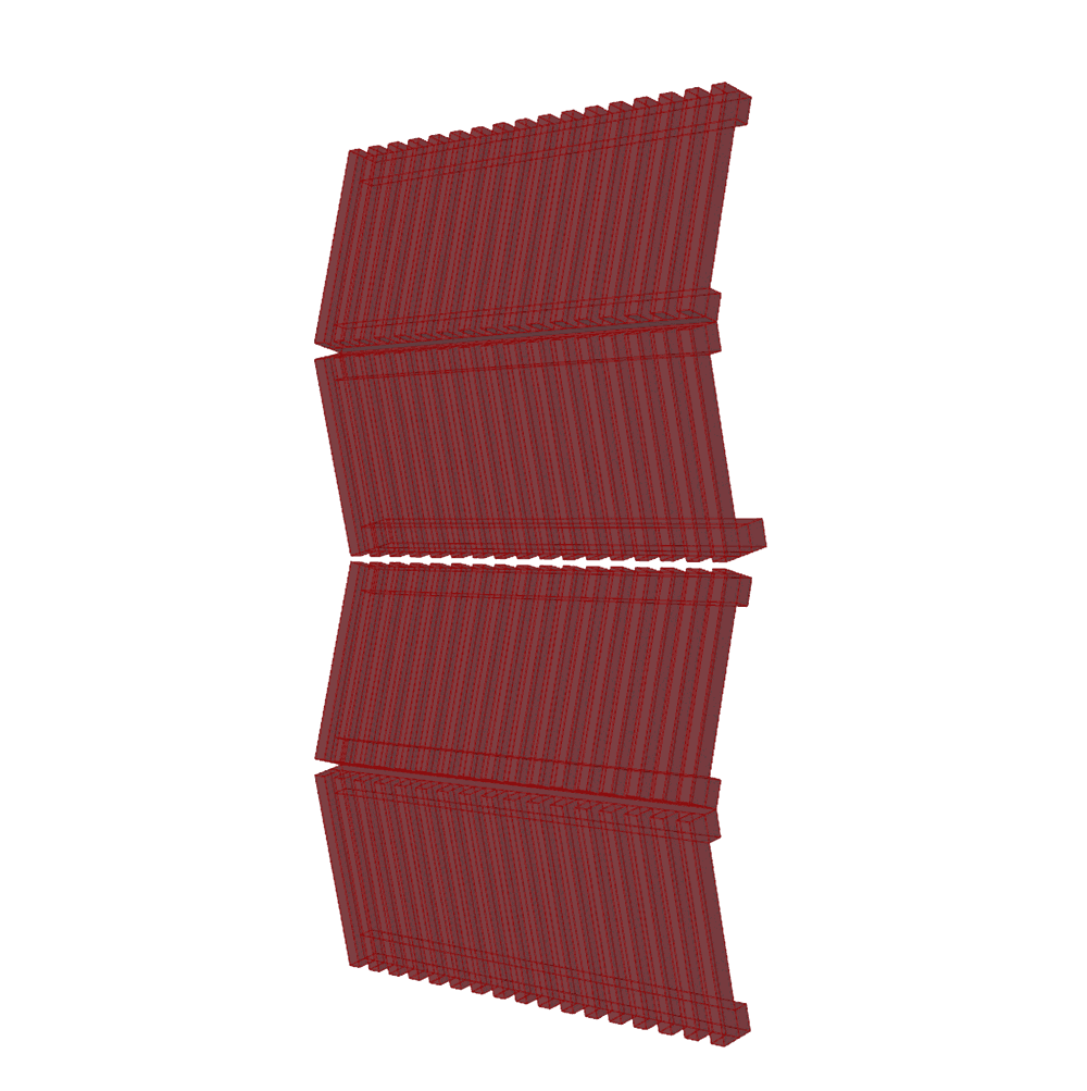 The opening mechanism for the shutters is animated and tested using the parametric Grasshopper script.