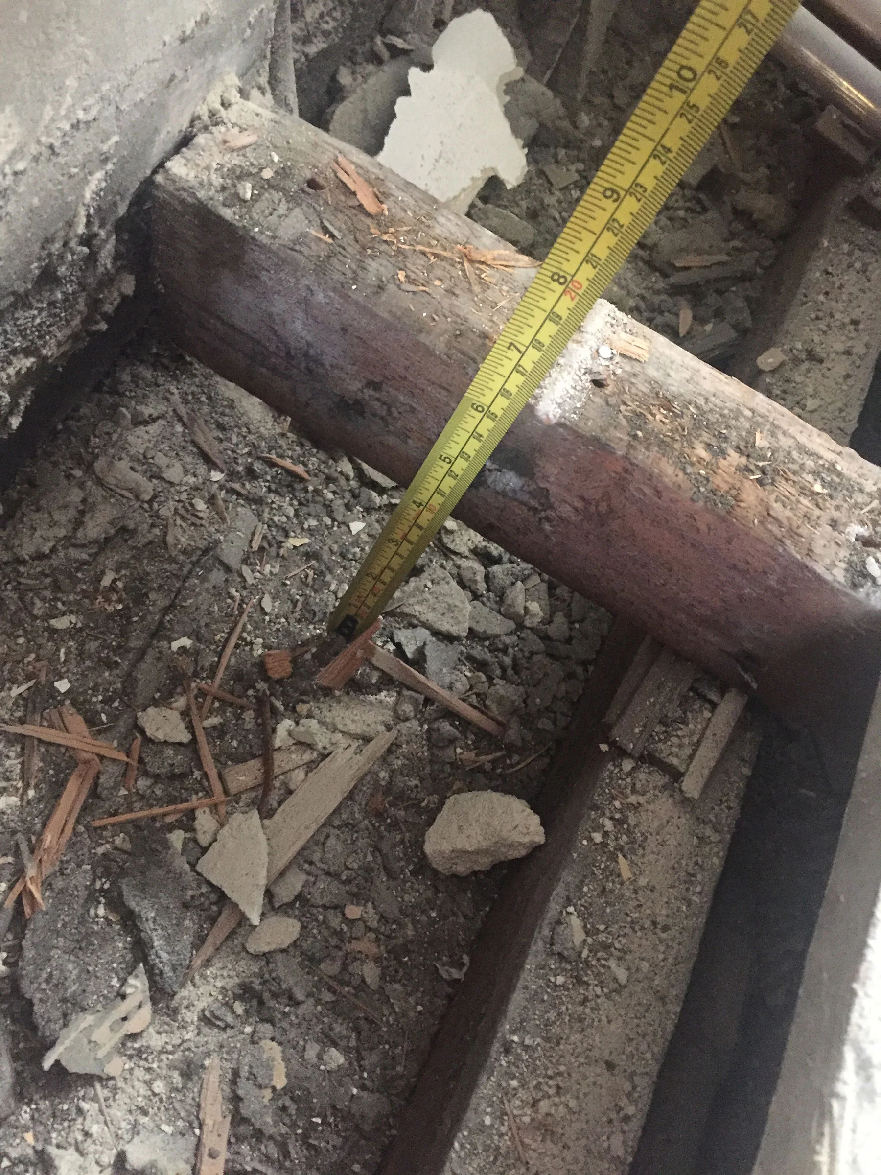 Establish the void depth below floor finish in order to determine how far you can extend drainage runs.