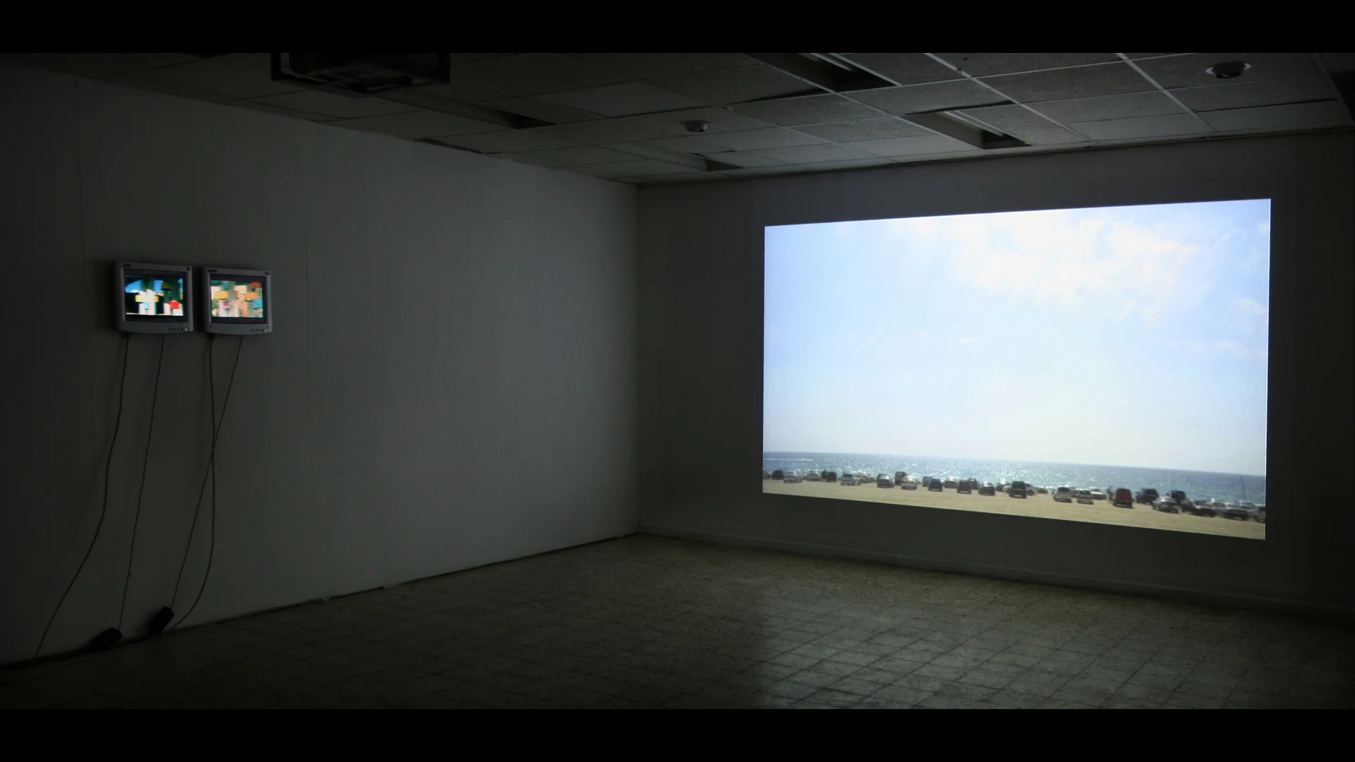 Under the Bridge (1) , Going down to the sea , 2009. Installation view: Hamidrasha School of Art.