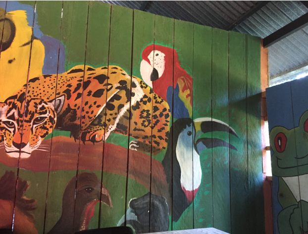 Wild animal mural, Mocagua house interior. Amazon, Colombia, 2015.
