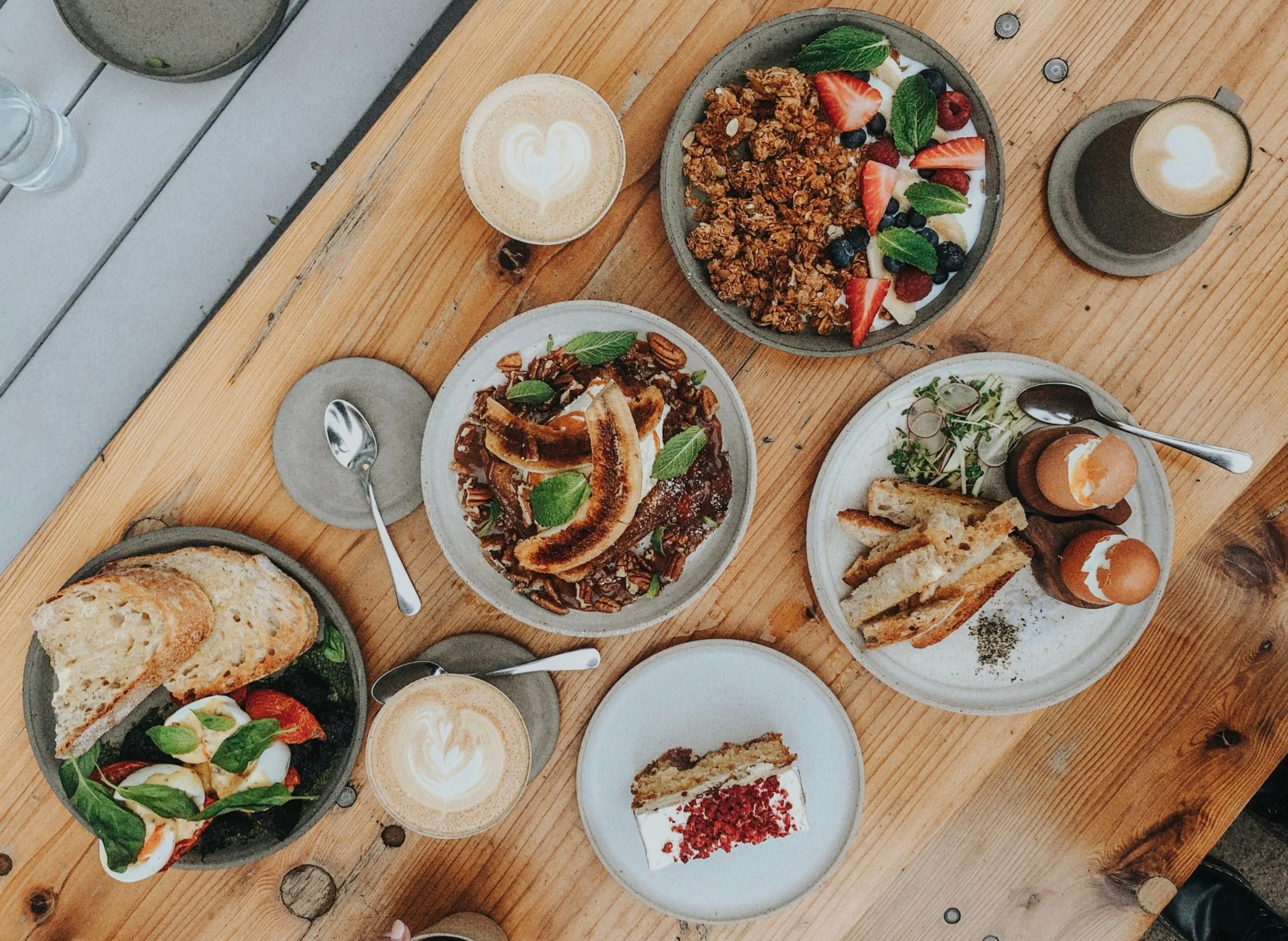 Perfect lattes and perfect food.