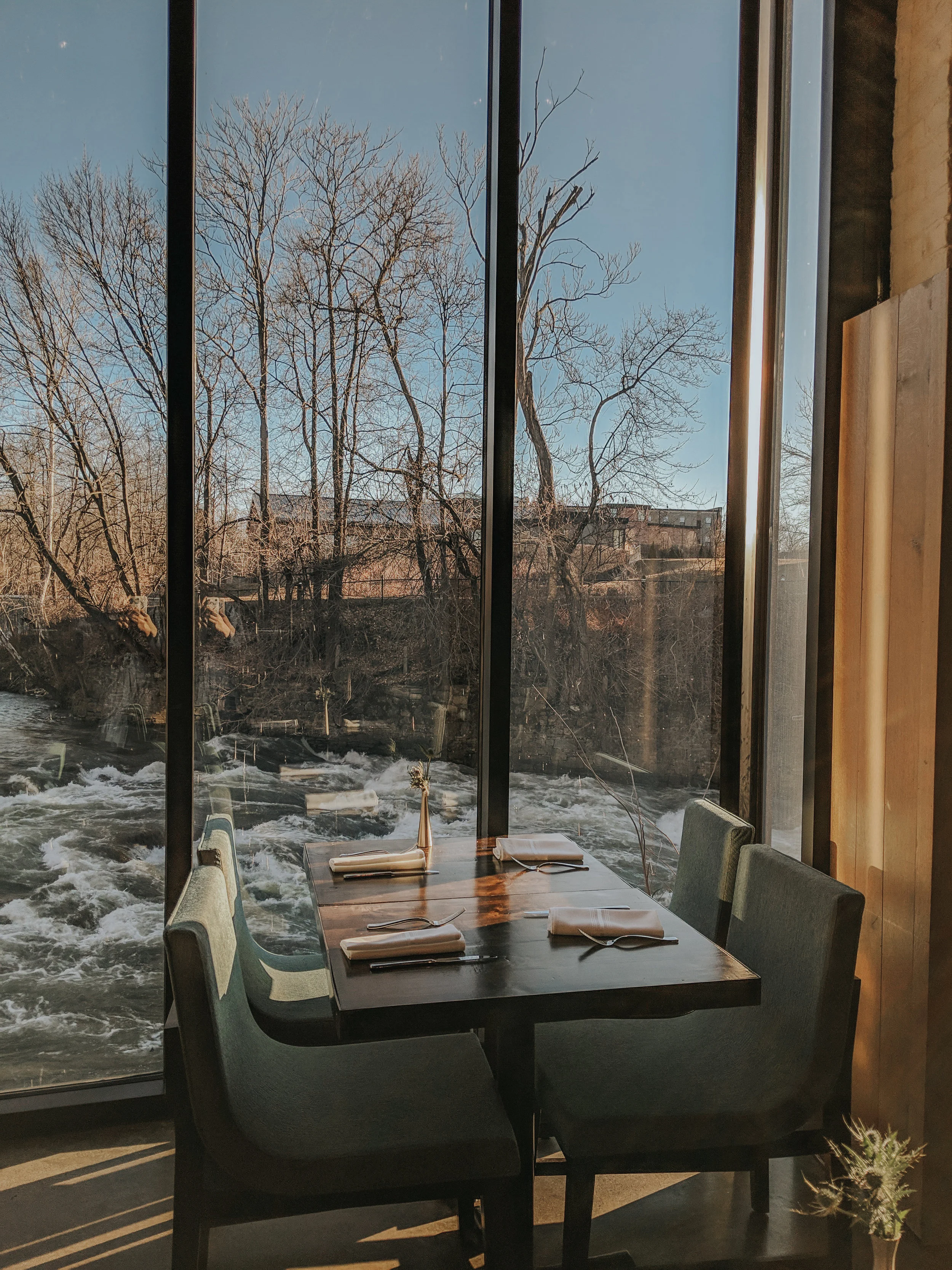 The table we sat at for dinner upon arrival and breakfast both mornings :)