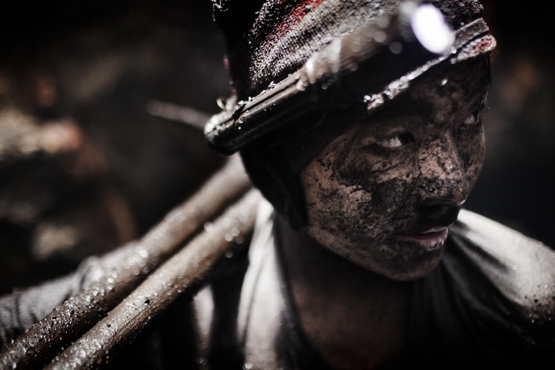 A young coal miner seen in a quarry in the Jaintia Hills in the Indian state of Meghalaya. 