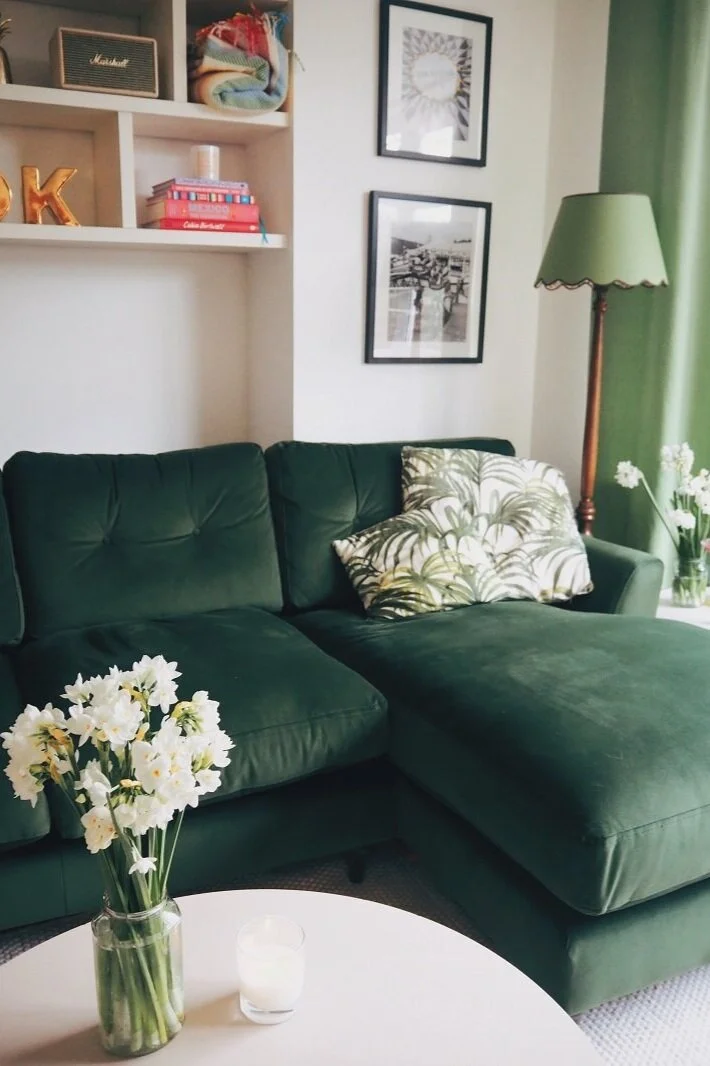 DFS x Joules Green Velvet Patterdale Corner Sofa Review — Charlotte