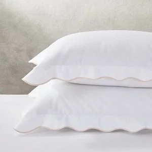 white scallop edge pillow cases