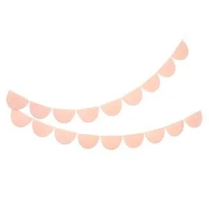 pink paper scallop garland