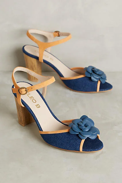 Cleo B dark denim Cleo B Eva Flower Heels K4Oe739172812.jpg