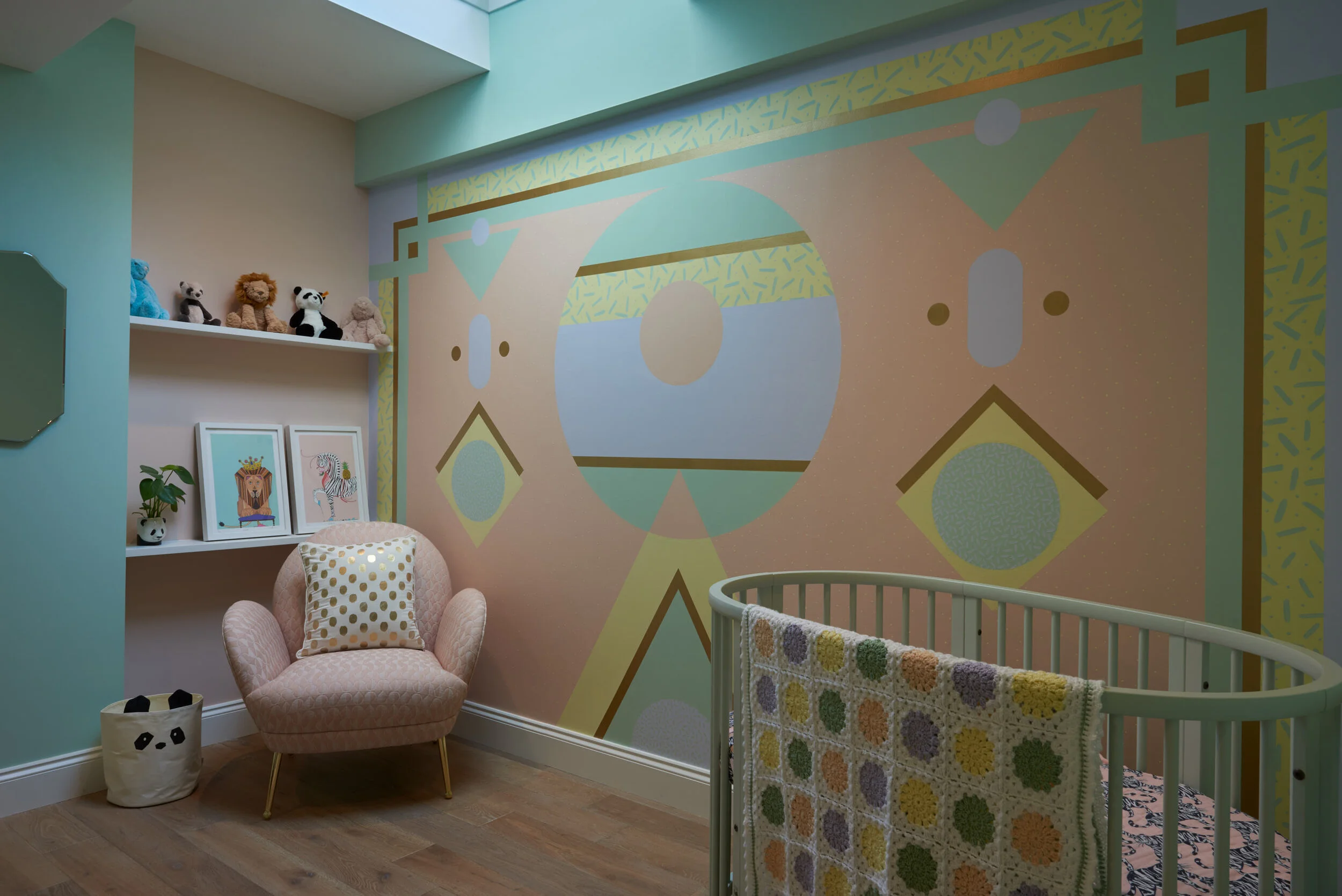 Art Deco GEOMETRIC NURSERY MURAL