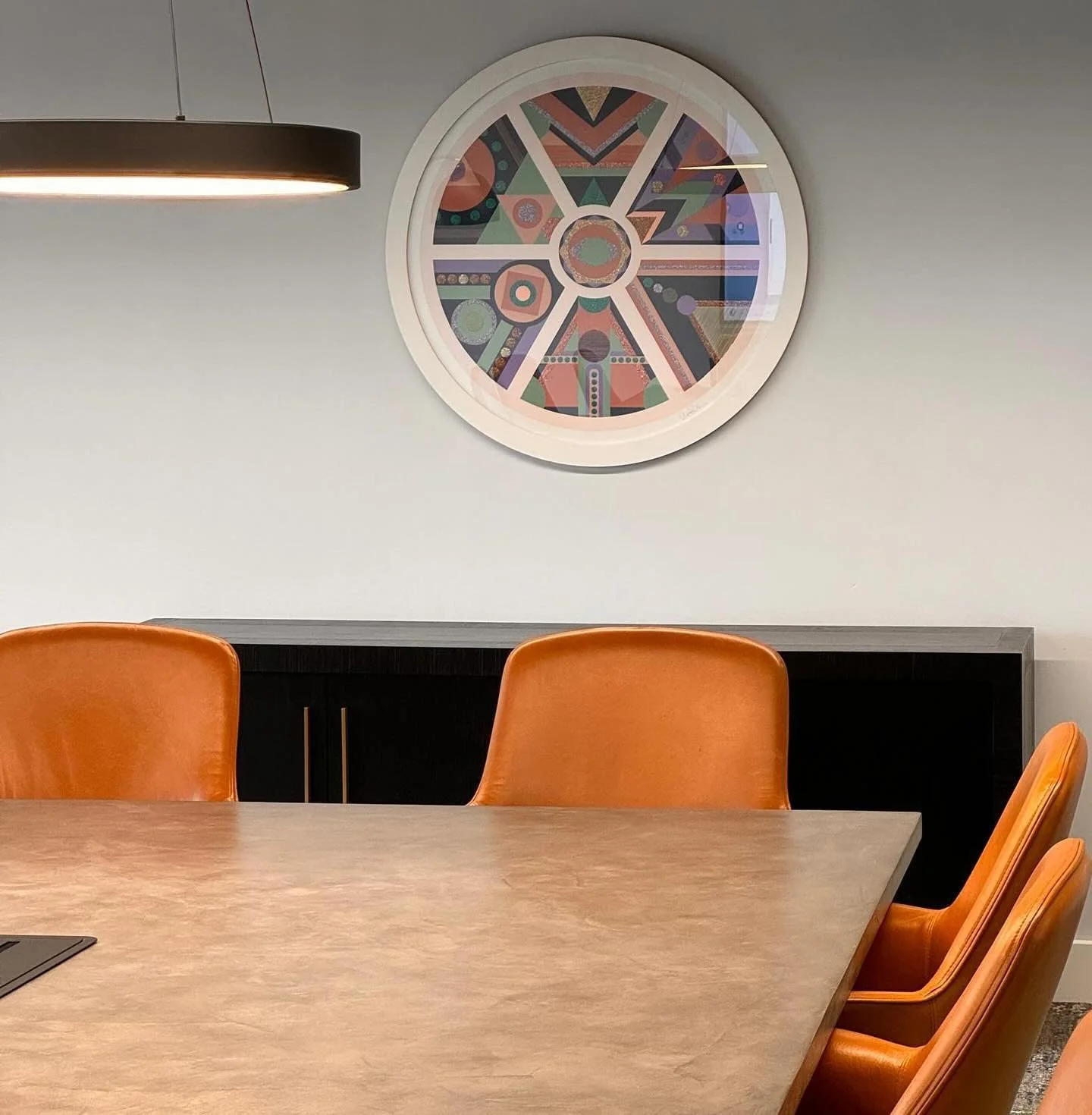&ldquo;Glenbrook&rsquo;s Boardroom had empty walls but was otherwise well appointed, but after two years of searching we hadn&rsquo;t found anything to brighten up the walls. In seeing Cleo&rsquo;s artwork it matched our company branding and was suff