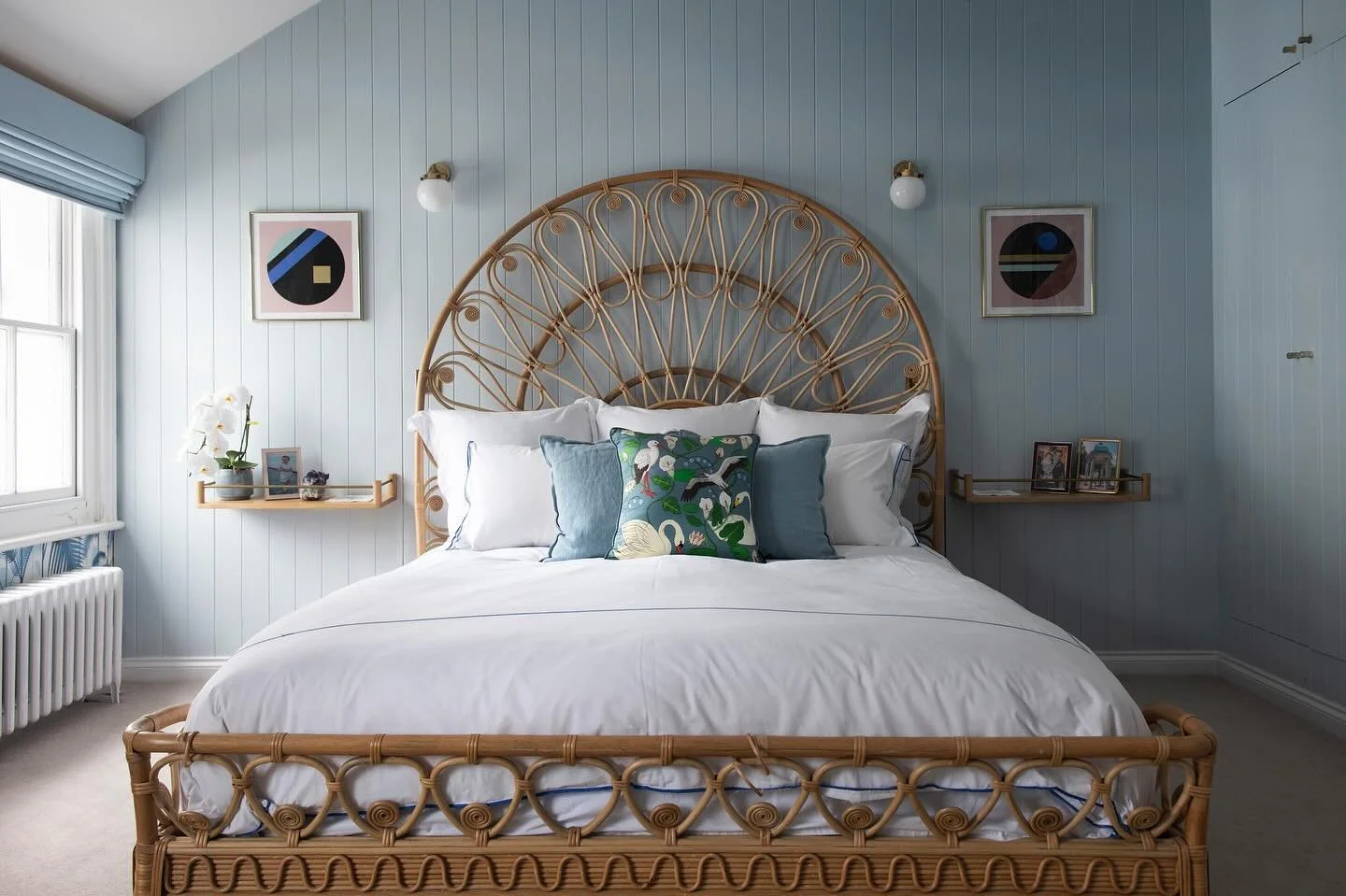 Geometric prints brightening up a bedside 🔵
〰️
Prints on paper with hand stitched embellishments and screen printed gloss finish | Edition of 35 | &pound;200 each.
〰️
 They make generous gifts and I have sold many to both men and women! 🎁
〰️
#artfo