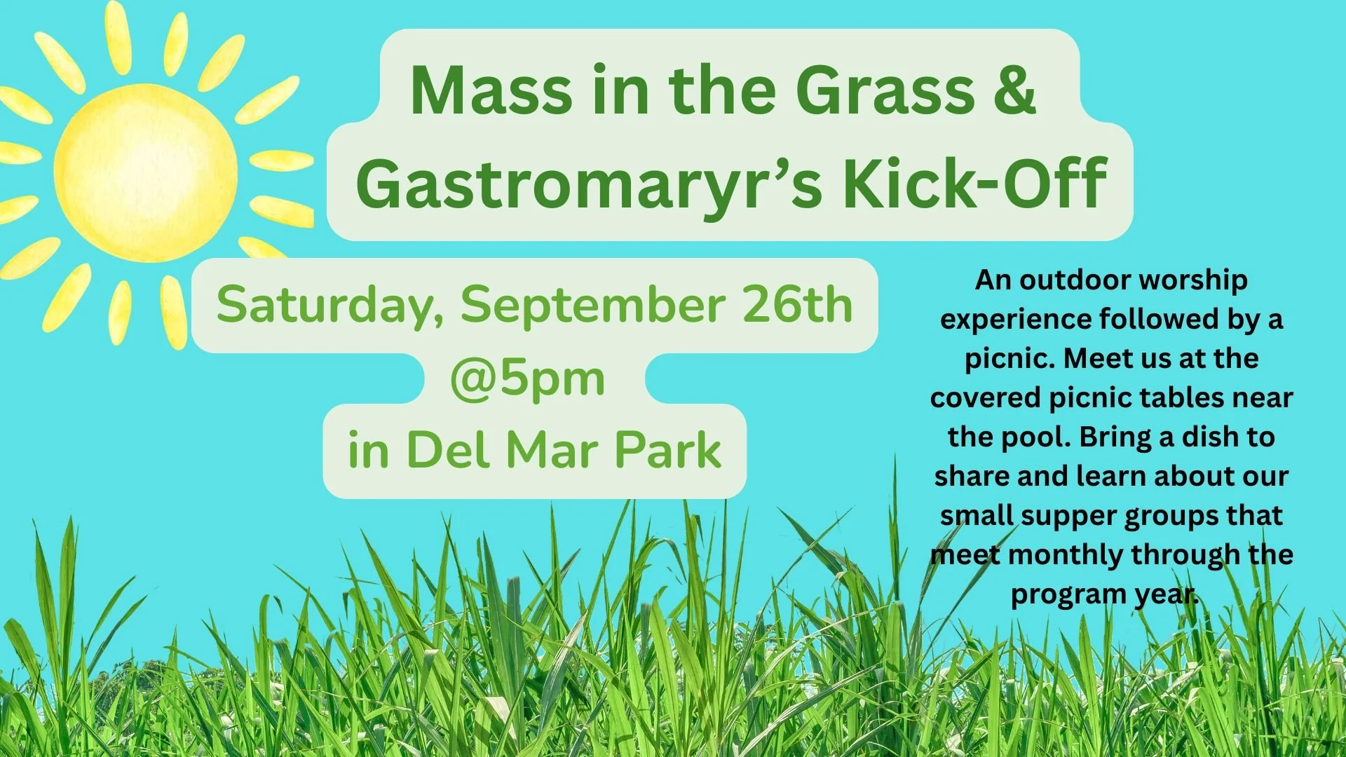 Mass in the Grass  &amp; Supper Group Kick Off