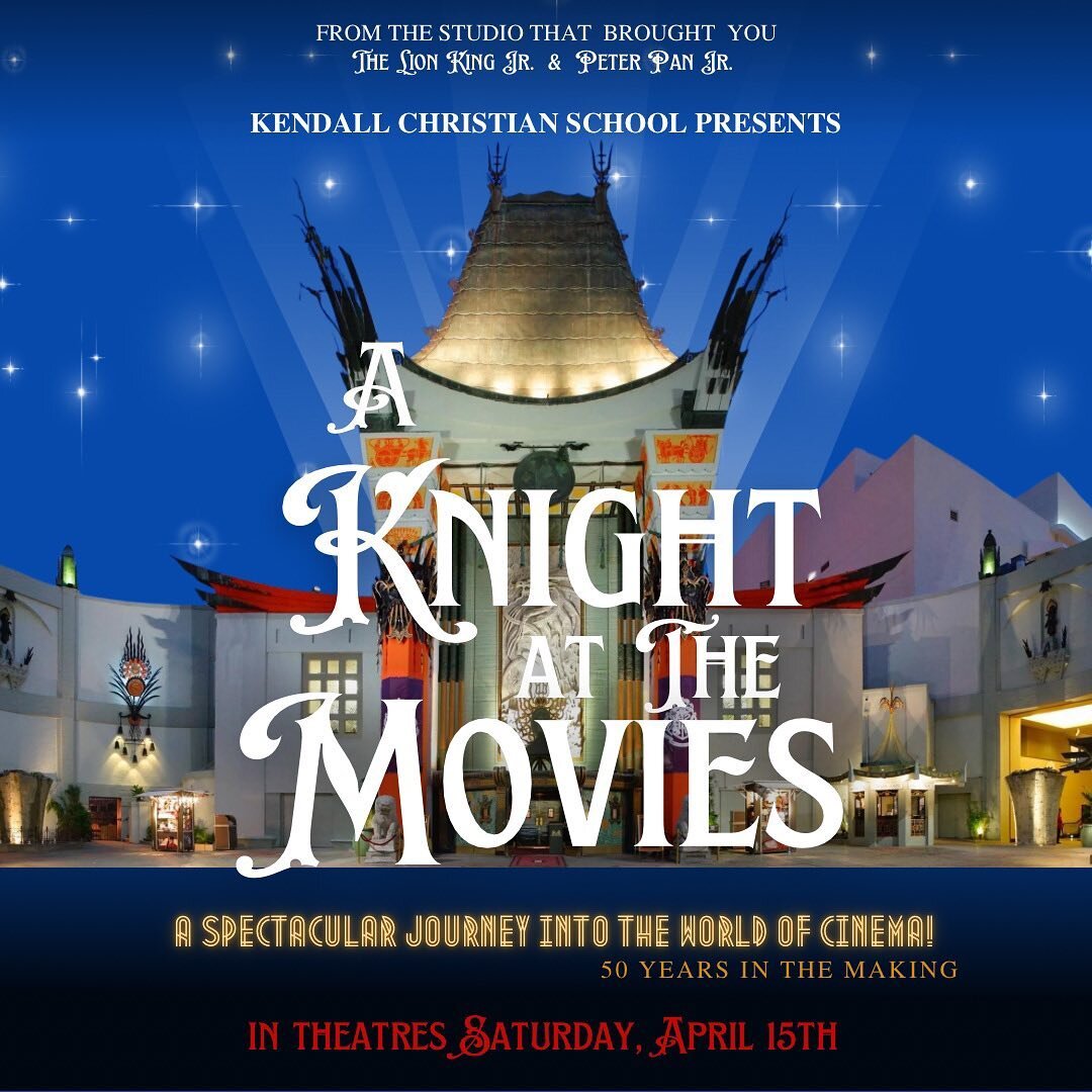 Mark your calendars! 

Our Elementary Spring Show, A Knight at the Movies, is on Saturday, April 15th. More information coming soon. 

#KCSKnights #AKnightattheMovies