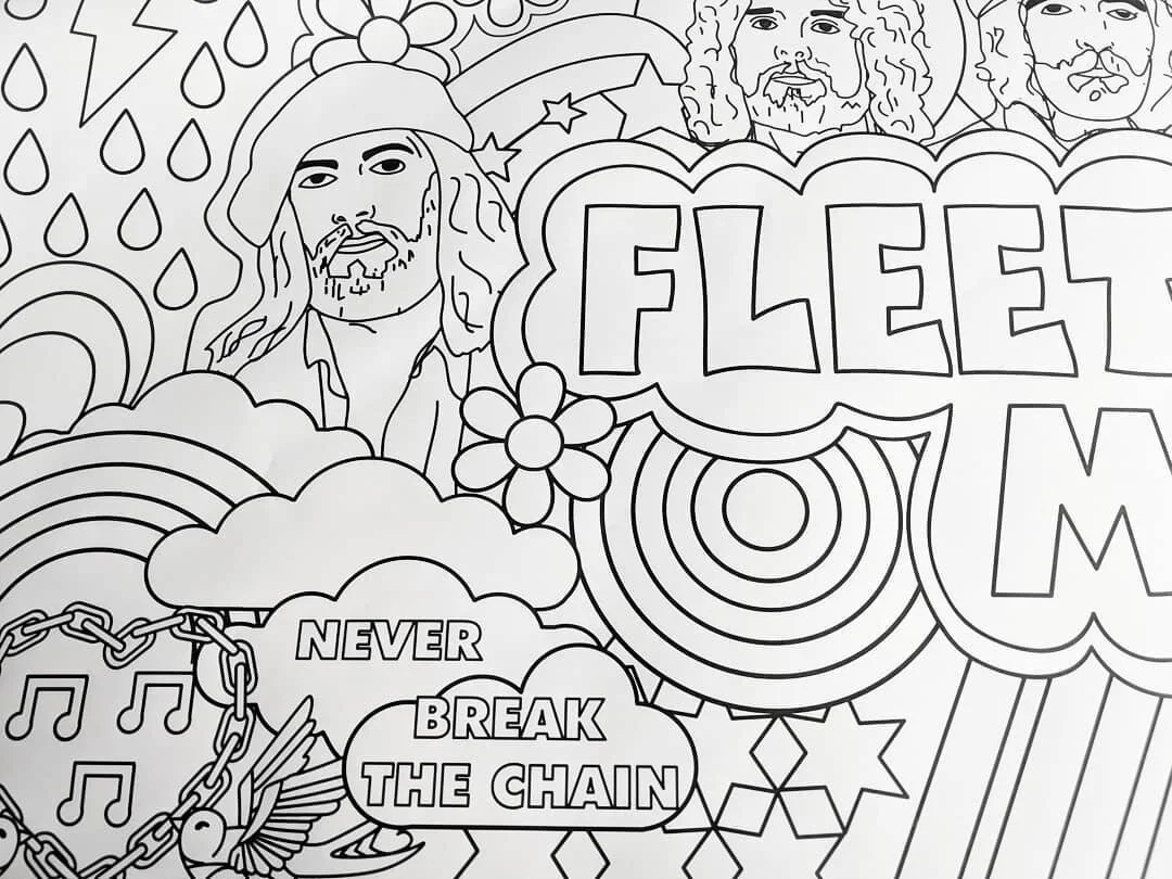 Fleetwood Mac Colouring Wall Mural- Giant (Pre-Order)