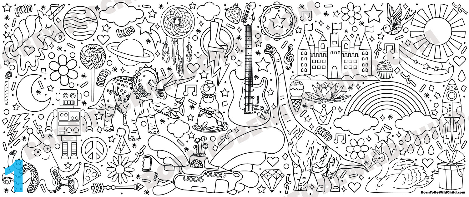 Kids Giant Colouring Mural — Born To Be Wild Child