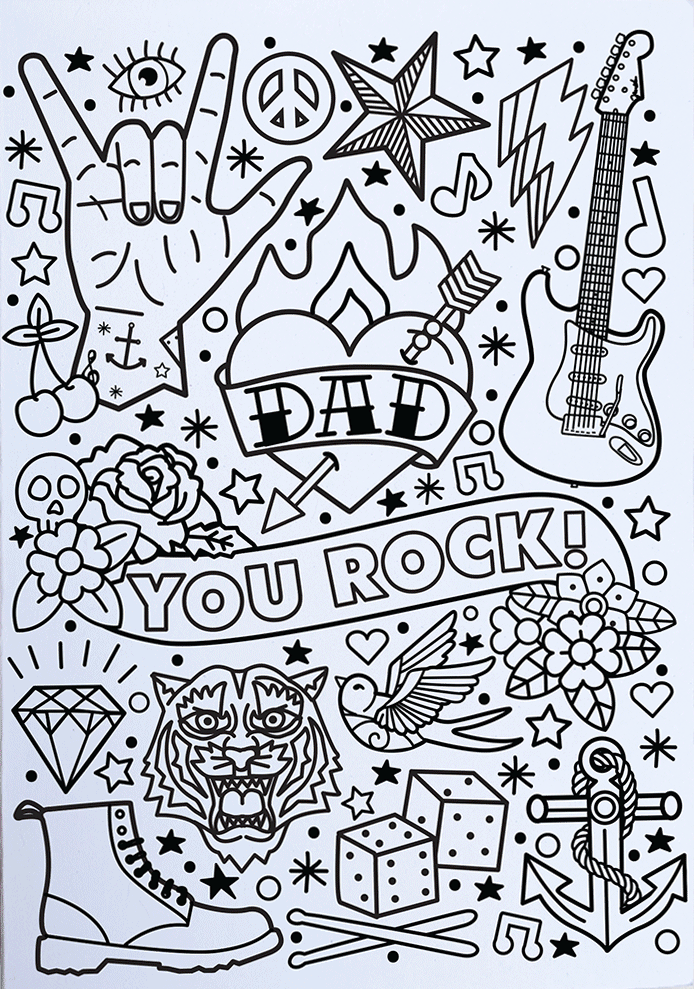  Dad You Rock- Colouring Mural (PRE-ORDER)