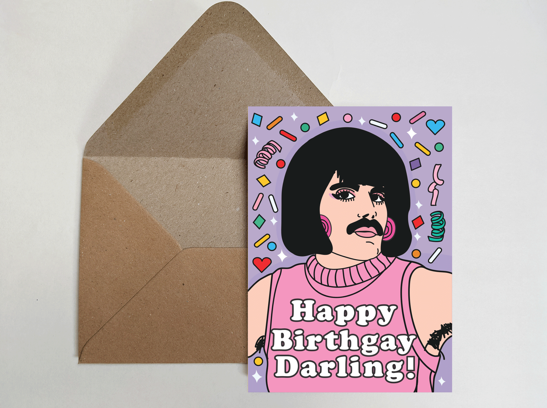 NEW- Happy Birthday Darling! / Happy Birthgay Darling! Freddie Mercury Card