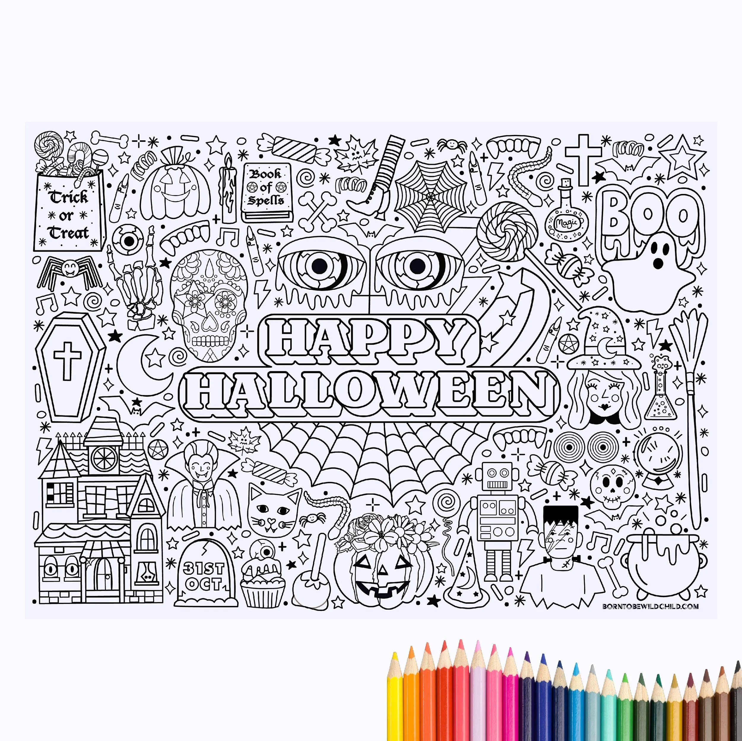 Halloween Colouring Placemat Download