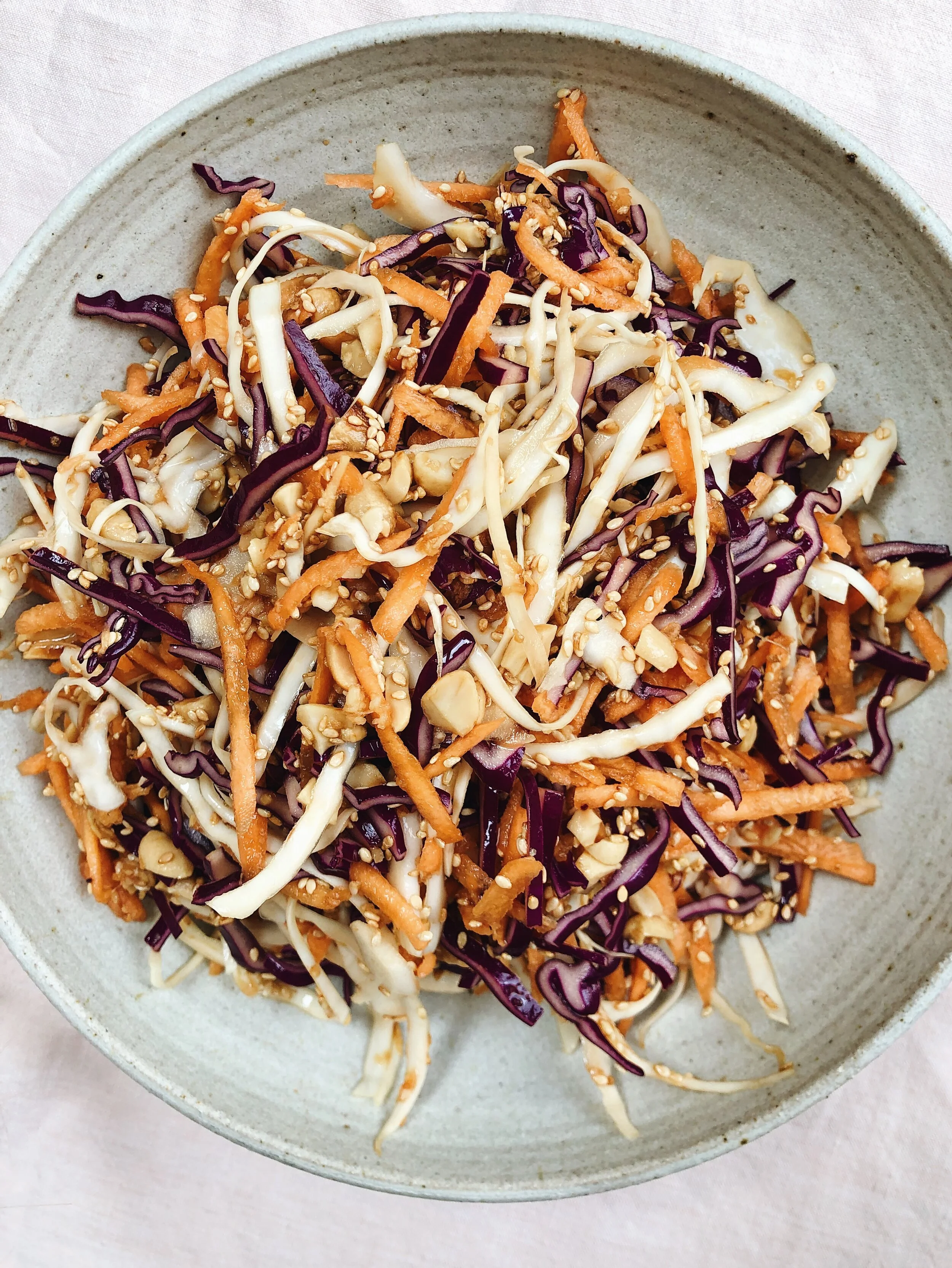 Sesame, Ginger and Peanut Slaw