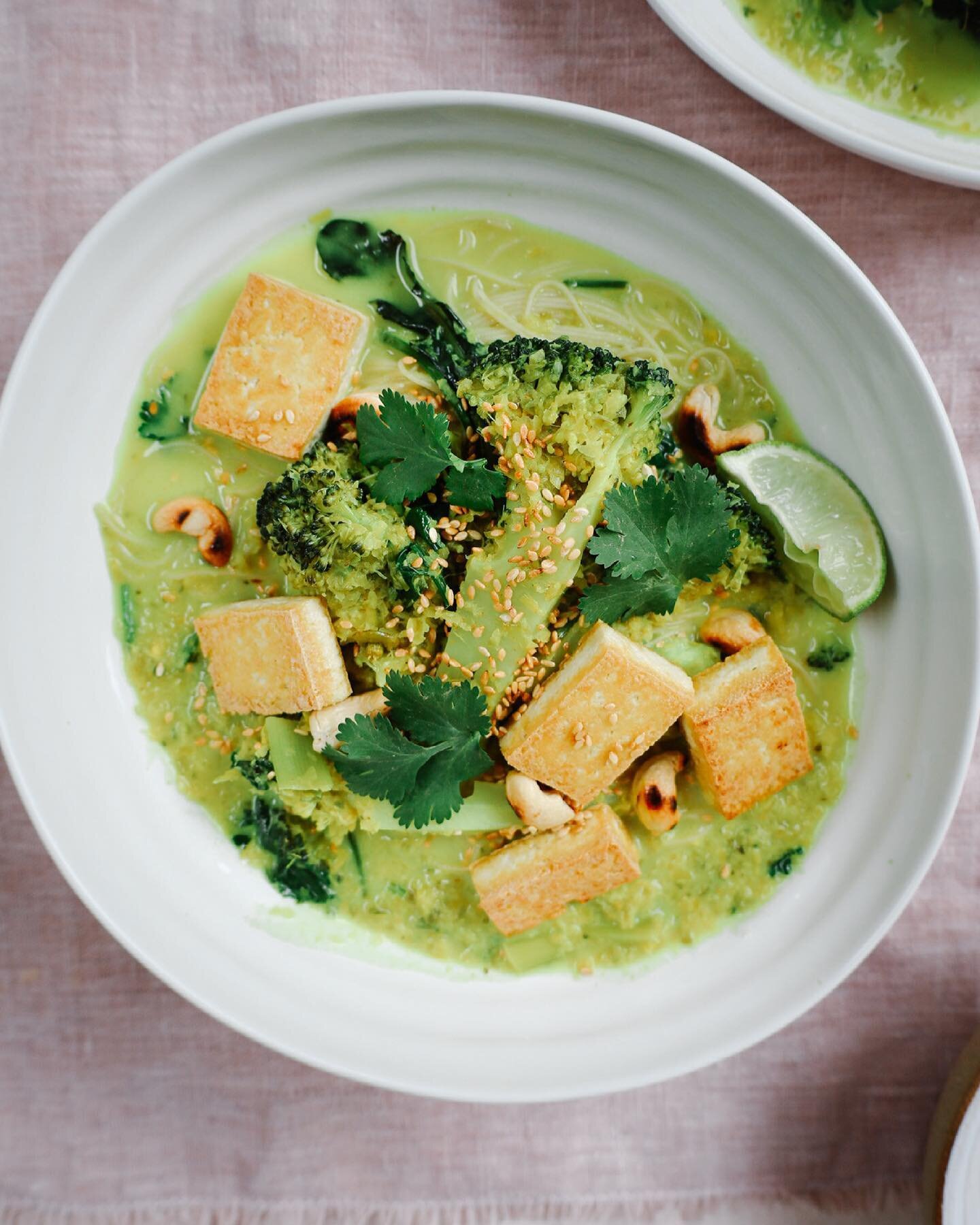 My latest recipe for @townandcountryuk is up. A ginger and lemongrass noodle soup with crispy tofu. Just the sort of food I crave in March. Warm enough to keep away the cold but with a zippy bite of spring. I use brown rice vermicelli for this making it gluten free (it&rsquo;s vegan too). I like the brevity of cooking rice noodles - usually less than five minutes. But use whatever you have to hand. Paired with rice it makes for a very good curry or opt for neither and make it a soup. Make sure you go for a good firm tofu when cooking. I used @misotasty. Recipe link in bio x