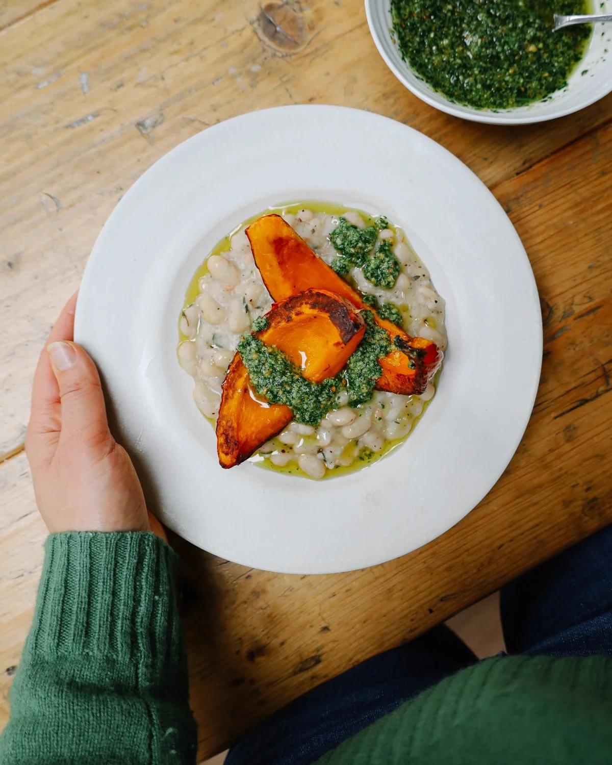 Brothy Beans with Onion Squash