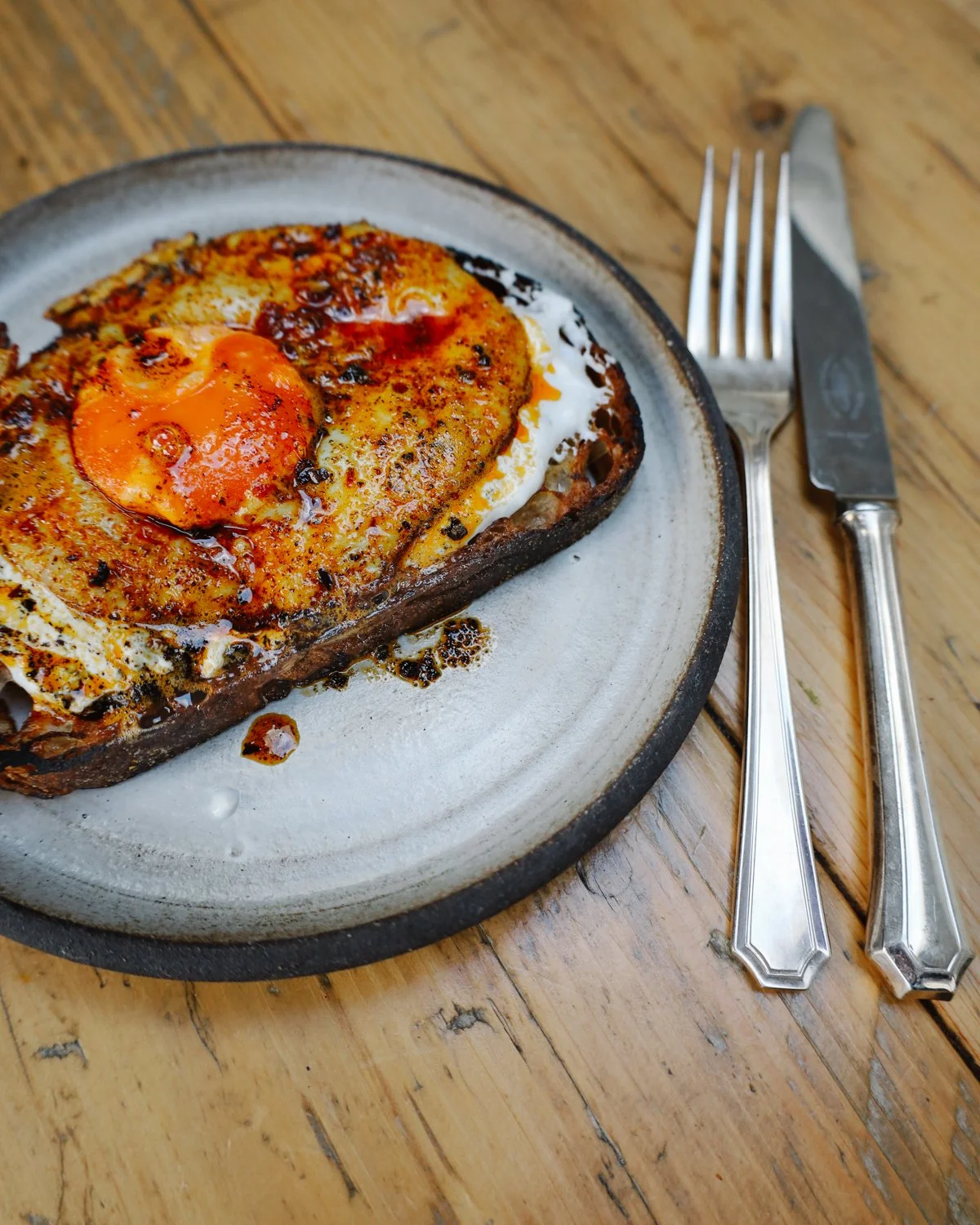 Harissa Butter Fried Egg On Toast