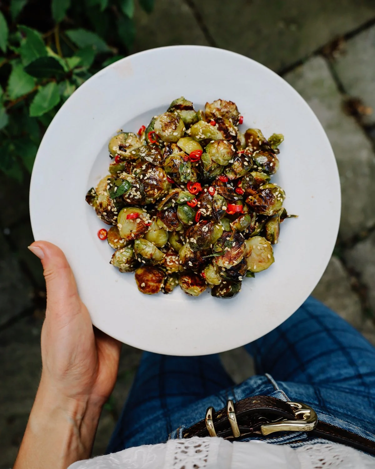 Crispy Sprouts With Chilli Lime Dressing