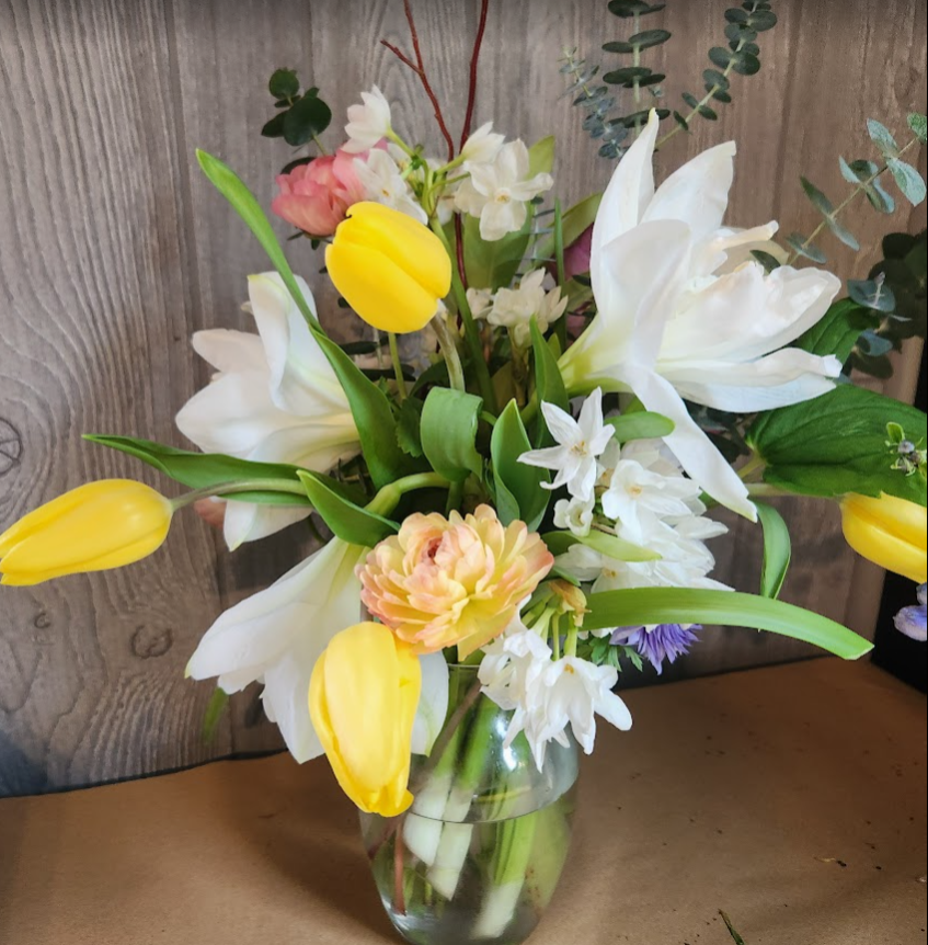 Fresh locally grown bouquet displayed at The Blake Love and Lifestyle Expo