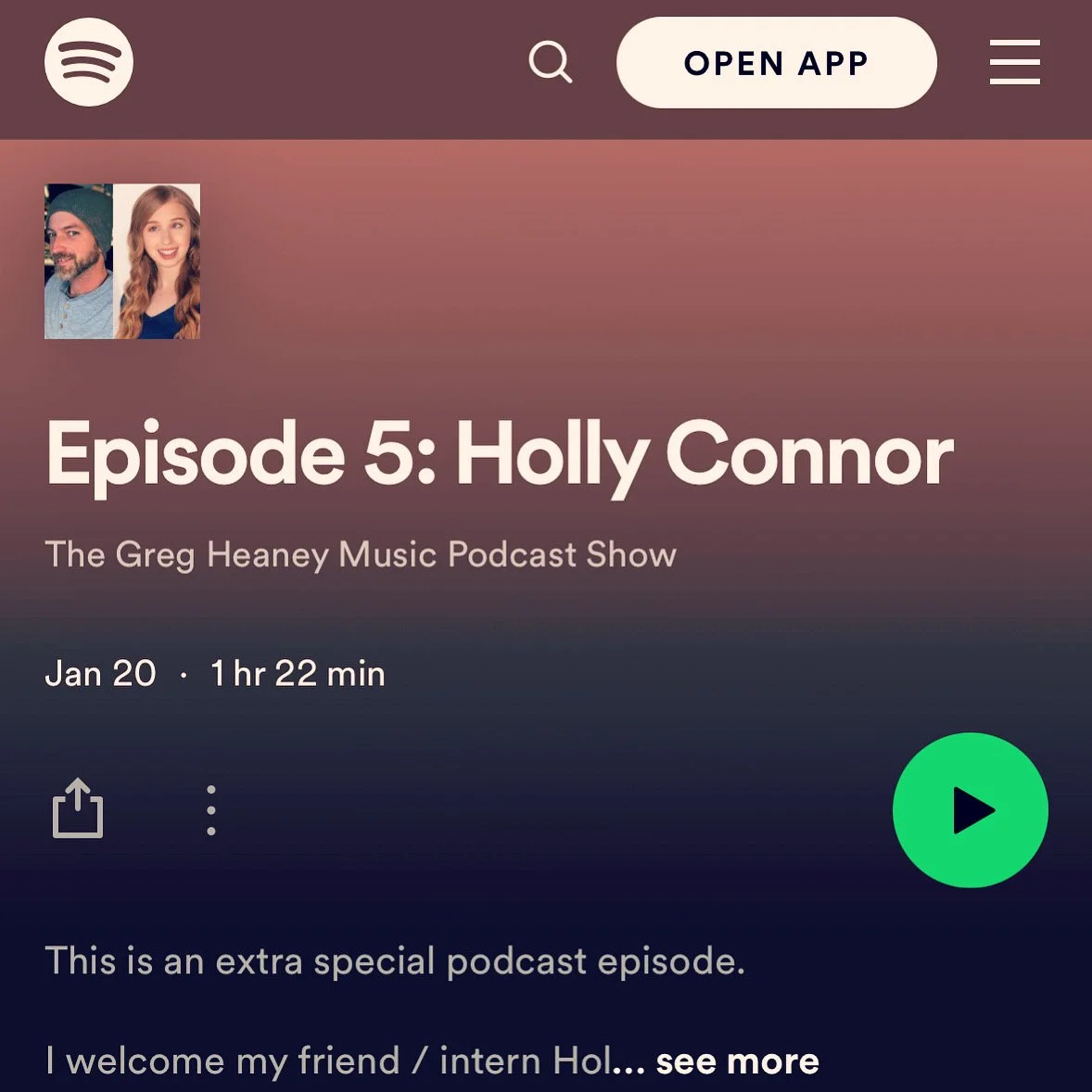 The Greg Heaney Podcast Show - Episode 5: Holly Connor