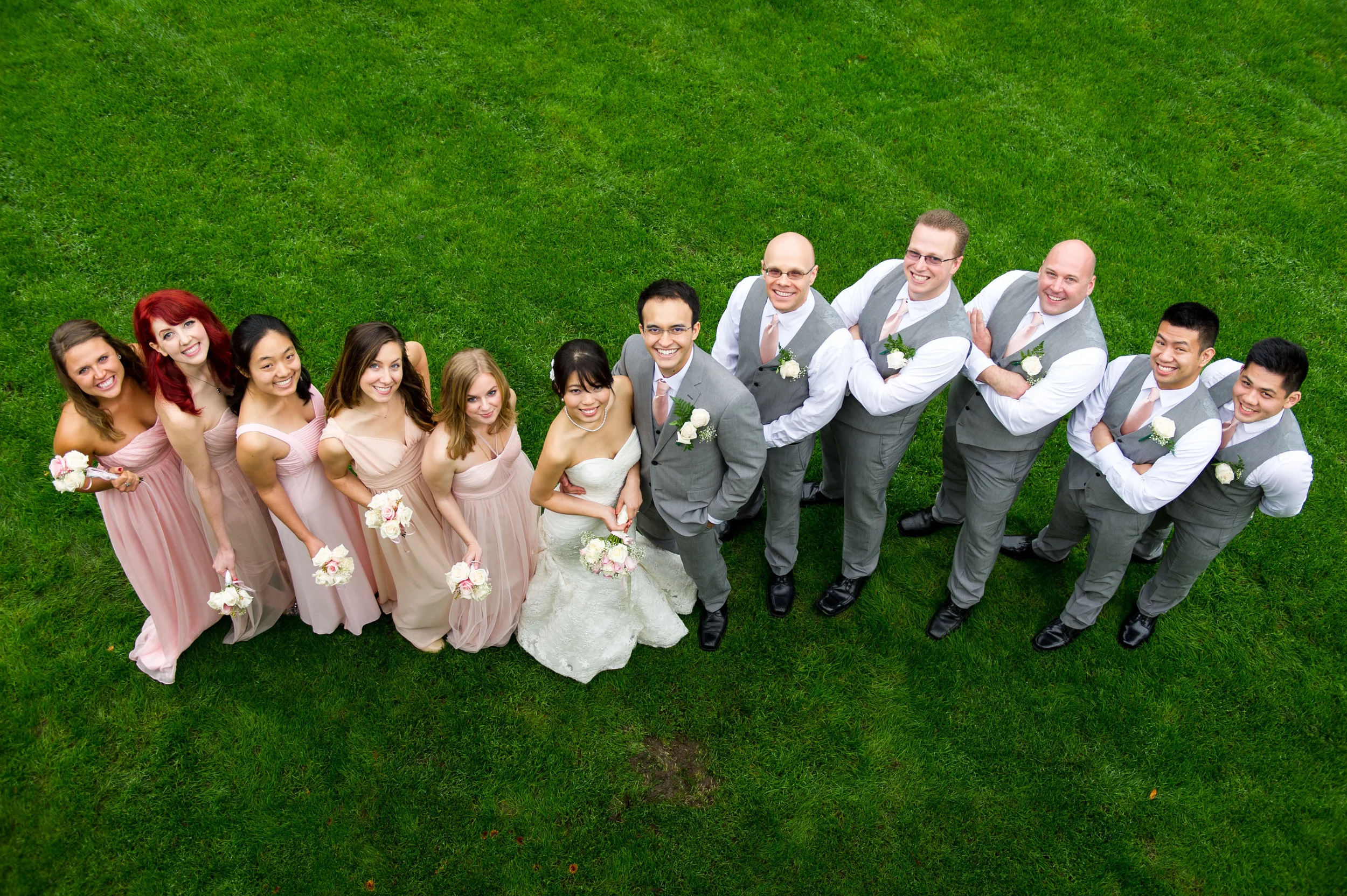 Tiffany and Chris Nature Outdoors Pacific Northwest Wedding Party Fun Portrait in Washington