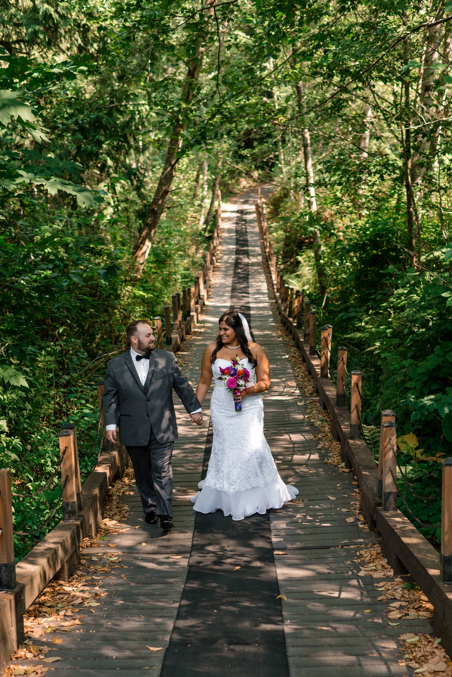 Indian Bride and Groom Walk Around Echo Falls Golf Course