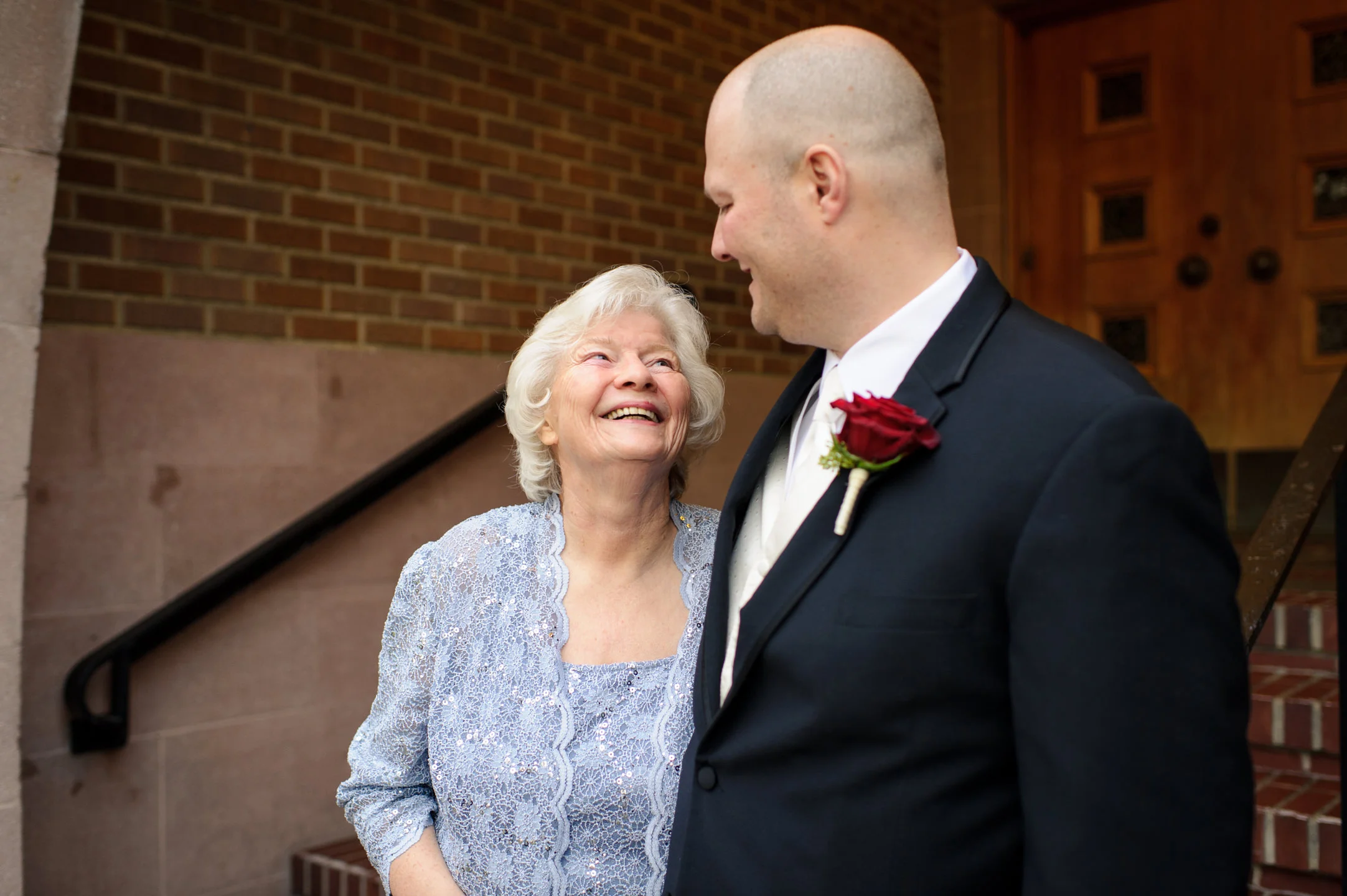 Happy Groom and Mother