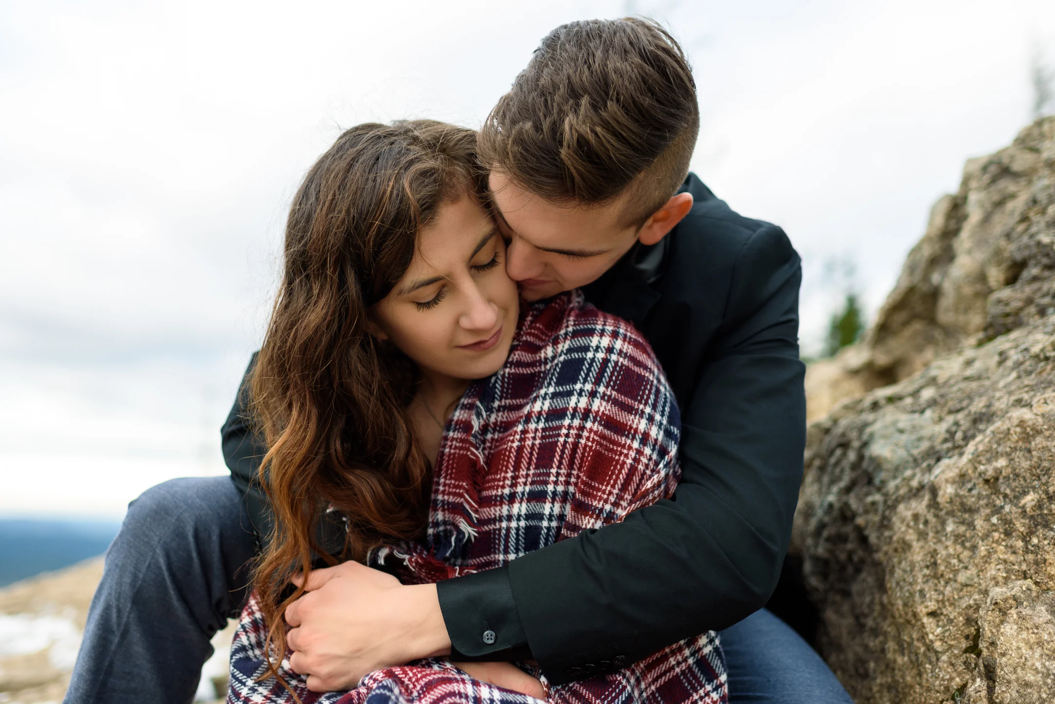 Romantic Editorial Pacific Northwest Outdoor Engagement Portrait